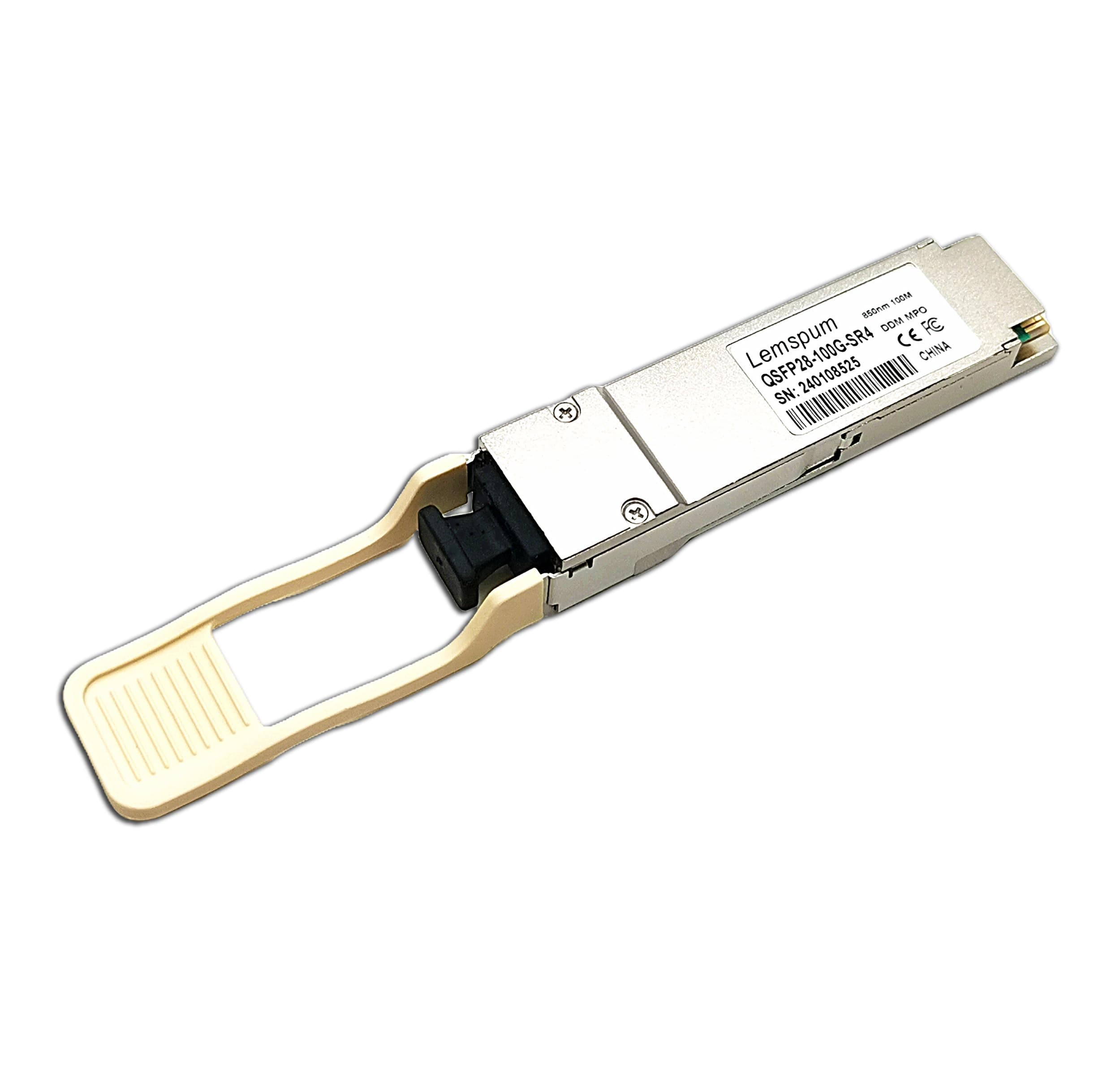 1pc 100G SR QSFP28 Multimode Module 100GBASE-SR4 850nm 100m DOM MPO-12/UPC MMF Optical Transceiver Support 4 x 25G-SR Compatible with Juniper JNP-QSFP-100G-SR4, Arista/Brocade/Dell SFP-100G-SR4 ect.