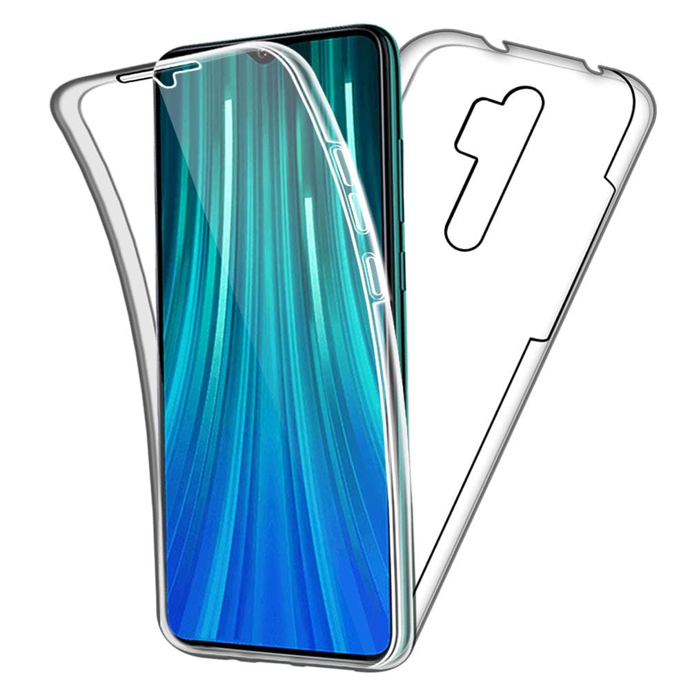 SDTEK Case Compatible with Xiaomi Redmi Note 8 Pro, Full Body Front and Back Protection 360 Cover Clear Transparent Soft
