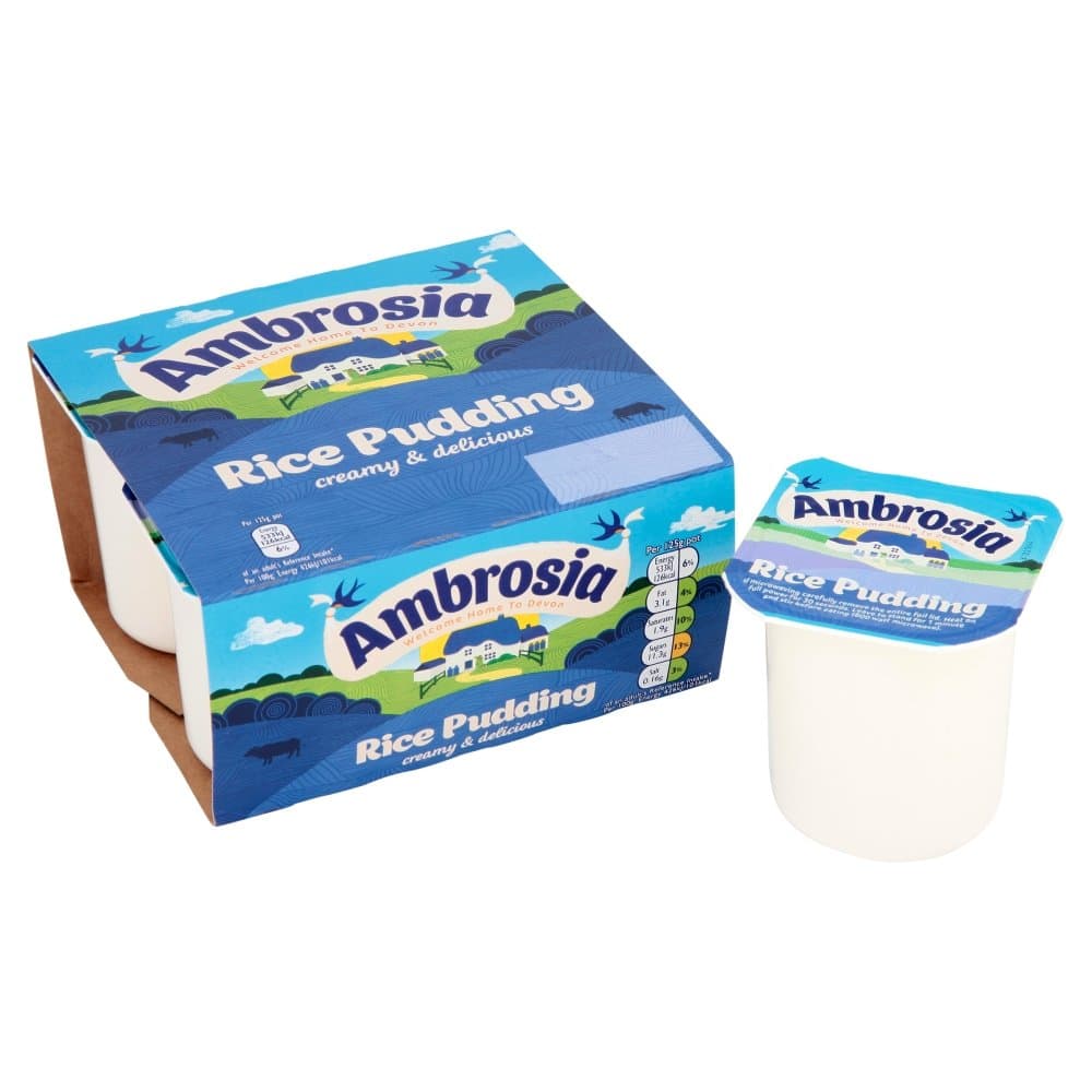Ambrosia Rice Pudding Pots, 4 x 125g