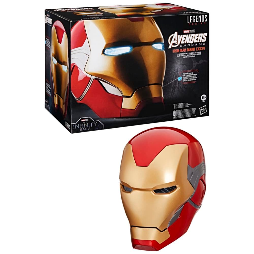 Marvel Legends Series Iron Man Premium Electronic Helmet with Light FX, Avengers: Endgame Adult Collectible Roleplay Gear