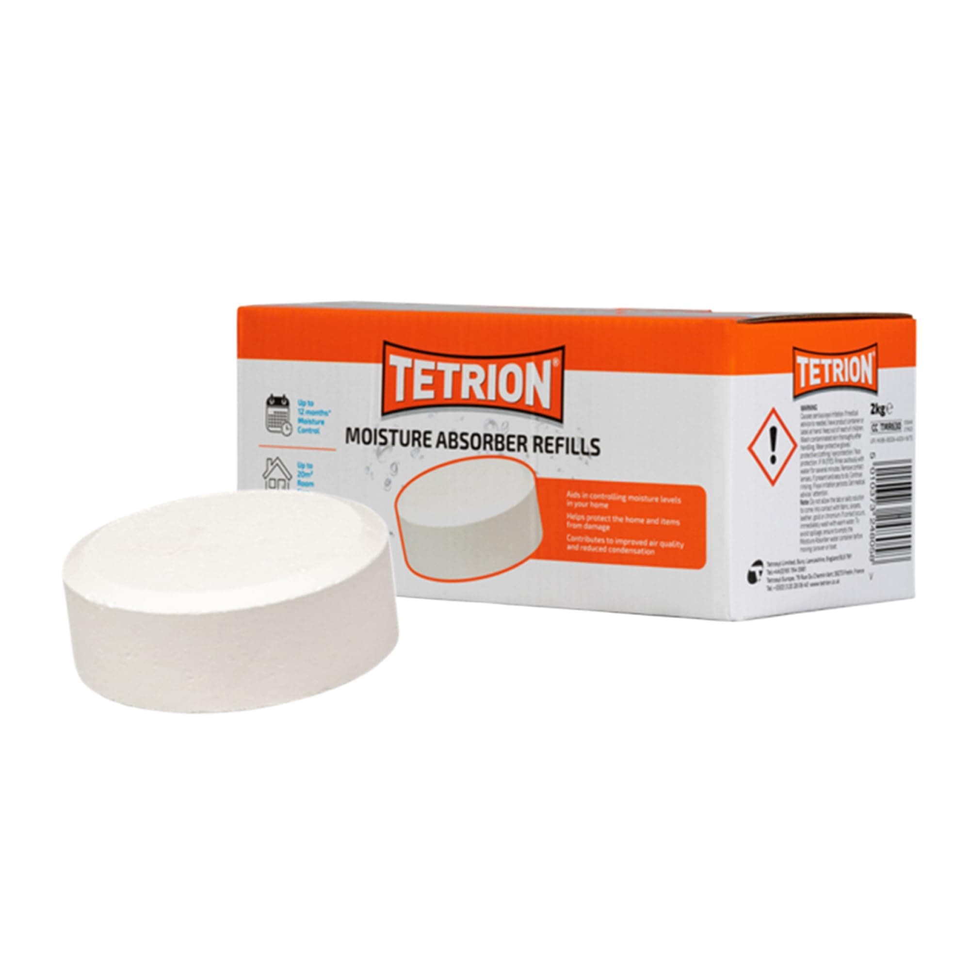 Tetrion Moisture Absorber Refill Pack - 4 Moisture Tabs - Up to 12 Months Moisture Control, Improves Air Quality and Prevents Condensation - Versatile and Easy-to-Use Solution