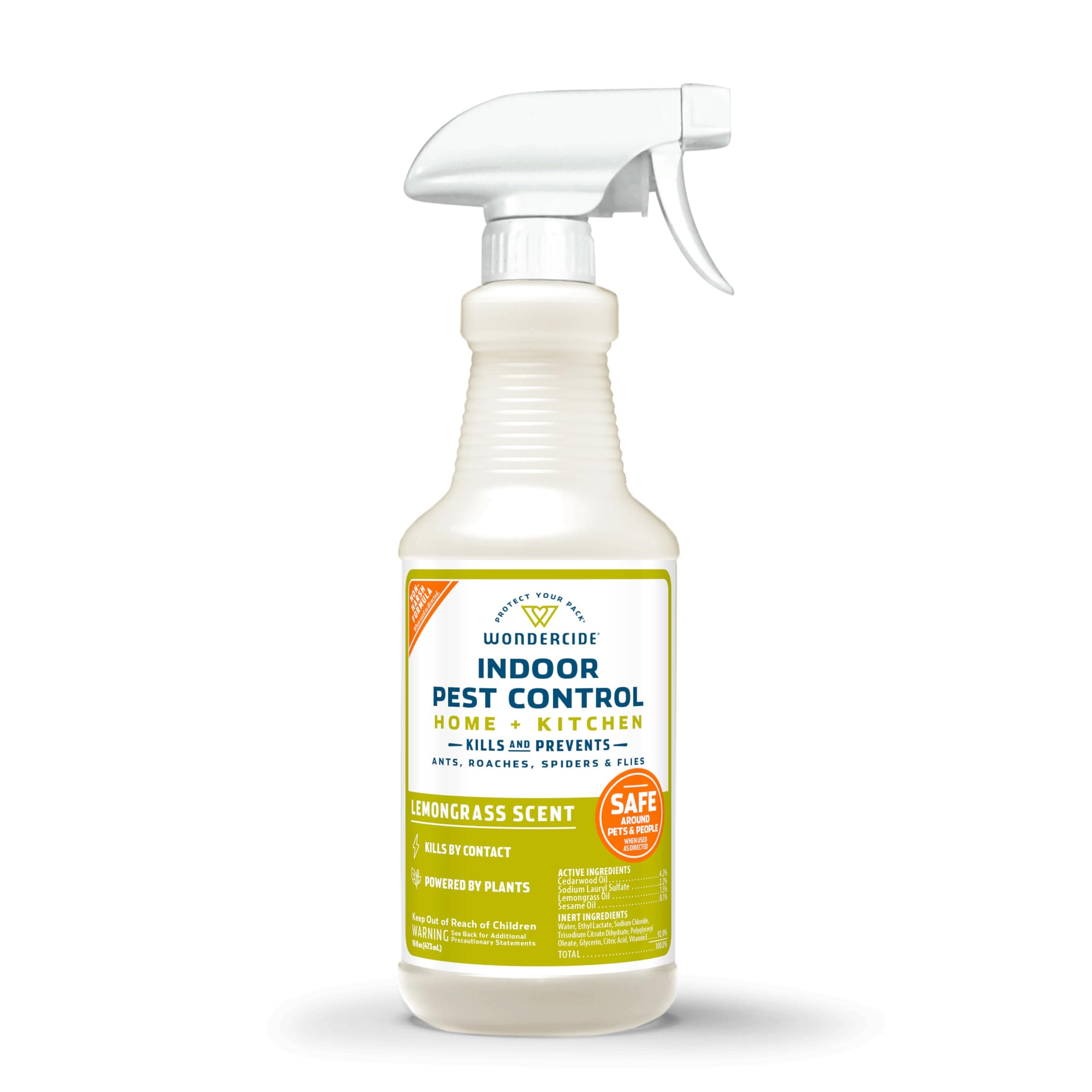 Indoor Pest Control Spray for Home and Kitchen - Ant, Roach, Spider, Fly, Flea, Bug Killer and Insect Repellent - with Natural Essential Oils - Pet and Family Safe — Lemongrass 16 oz