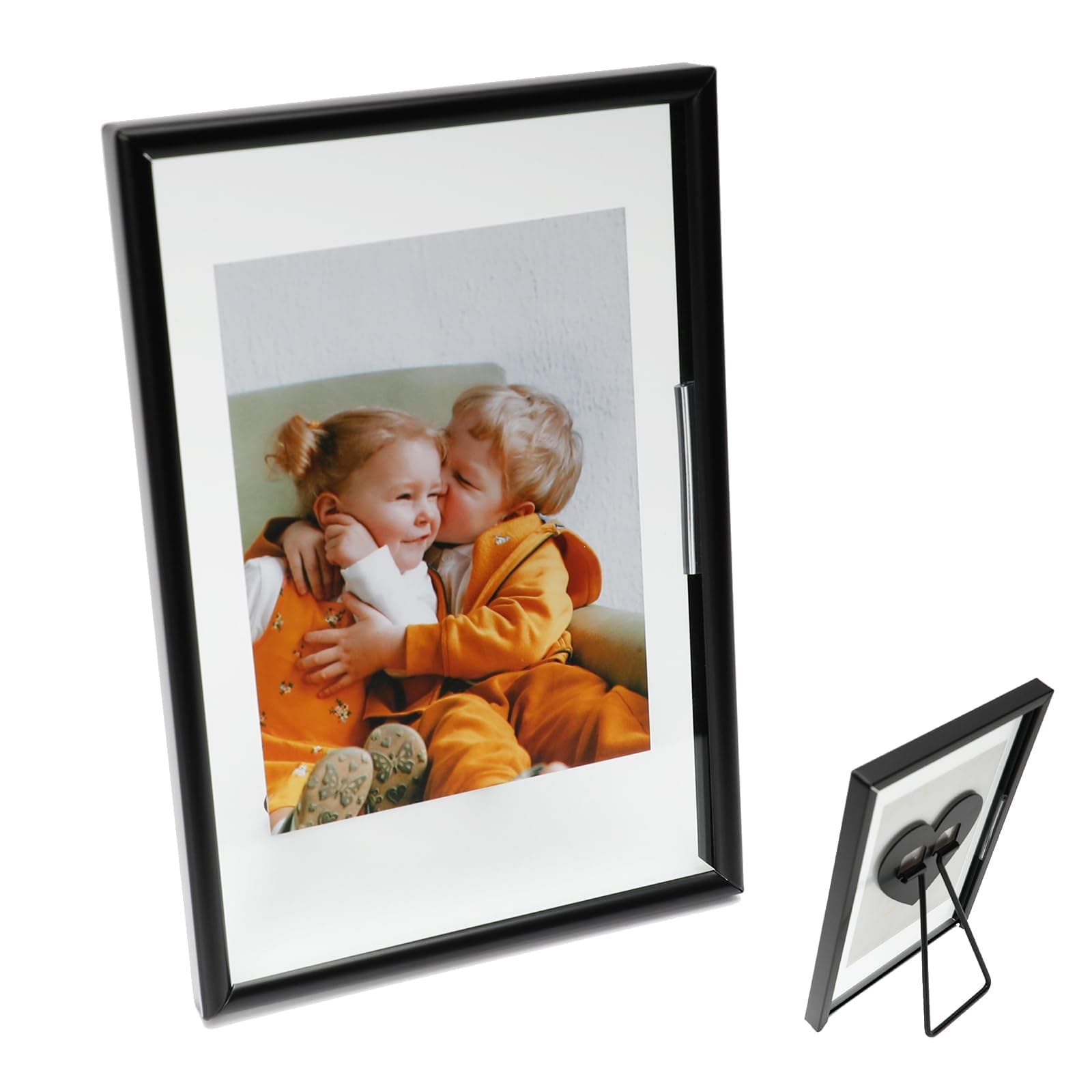 Floating Picture Frame (Black, 4"x6") , For Multiple Photo Sizes (3x5, 2x3.1x2), Classy Gift Choice for Festival, Home or Wedding Decoration