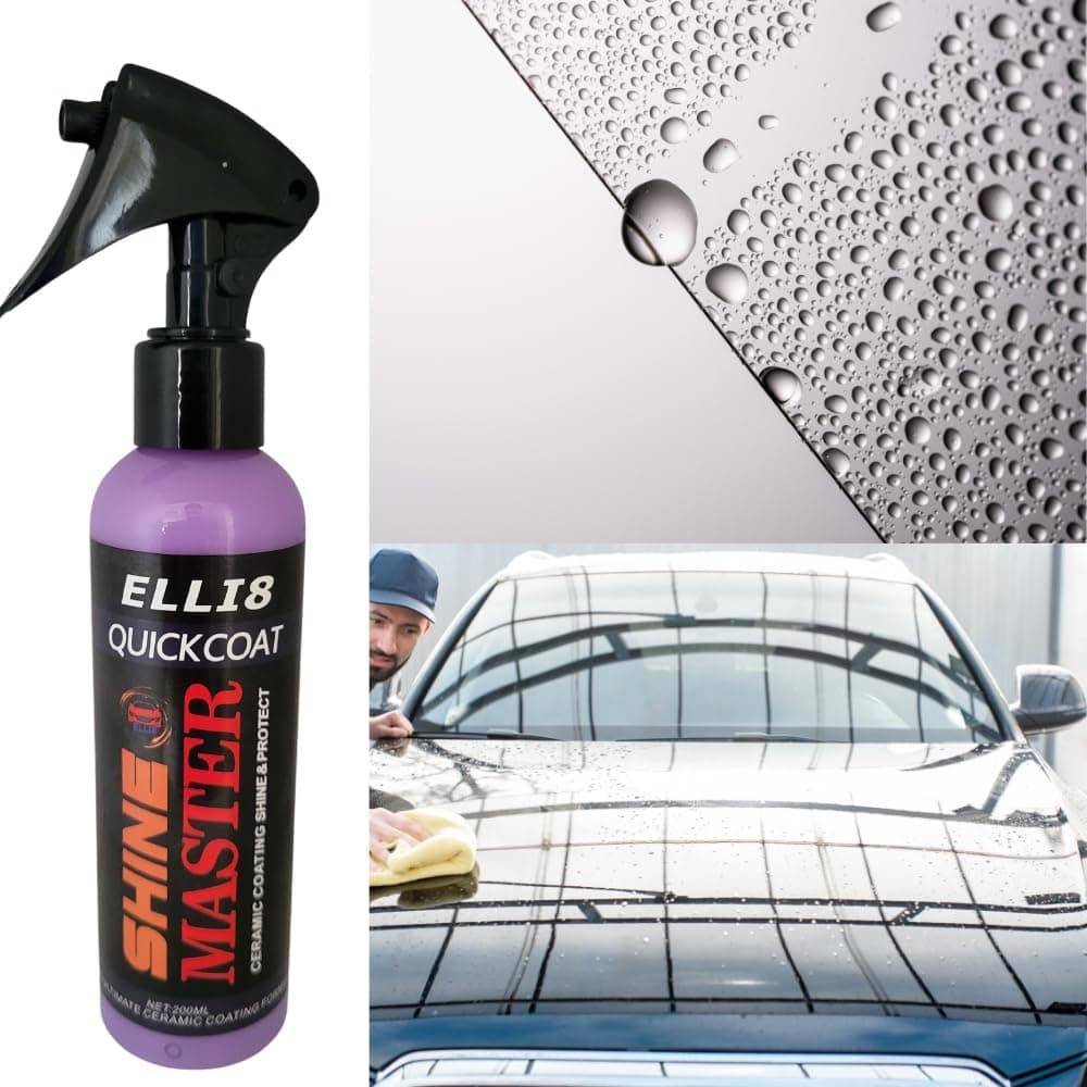 Shine Master - Advanced Nano Ceramic Coating Spray for Car Paint Ultimate Shine Water Dust Repellent Protect from Tree Sap Bird Droppings Paint Restorer Hydrophobic shield - QUICK COAT