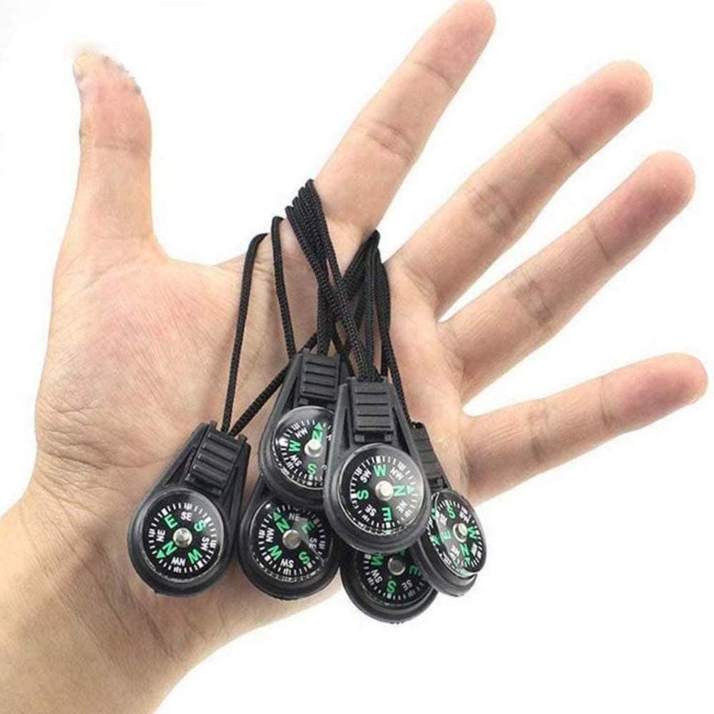 SPY SEE OPEN YOUR EYES SPYSEE Mini Survival Compass Pack of 10 - Outdoor Camping Hiking Pocket Compass Liquid Filled Mini Compass for Paracord Bracelet Necklace Key Chain