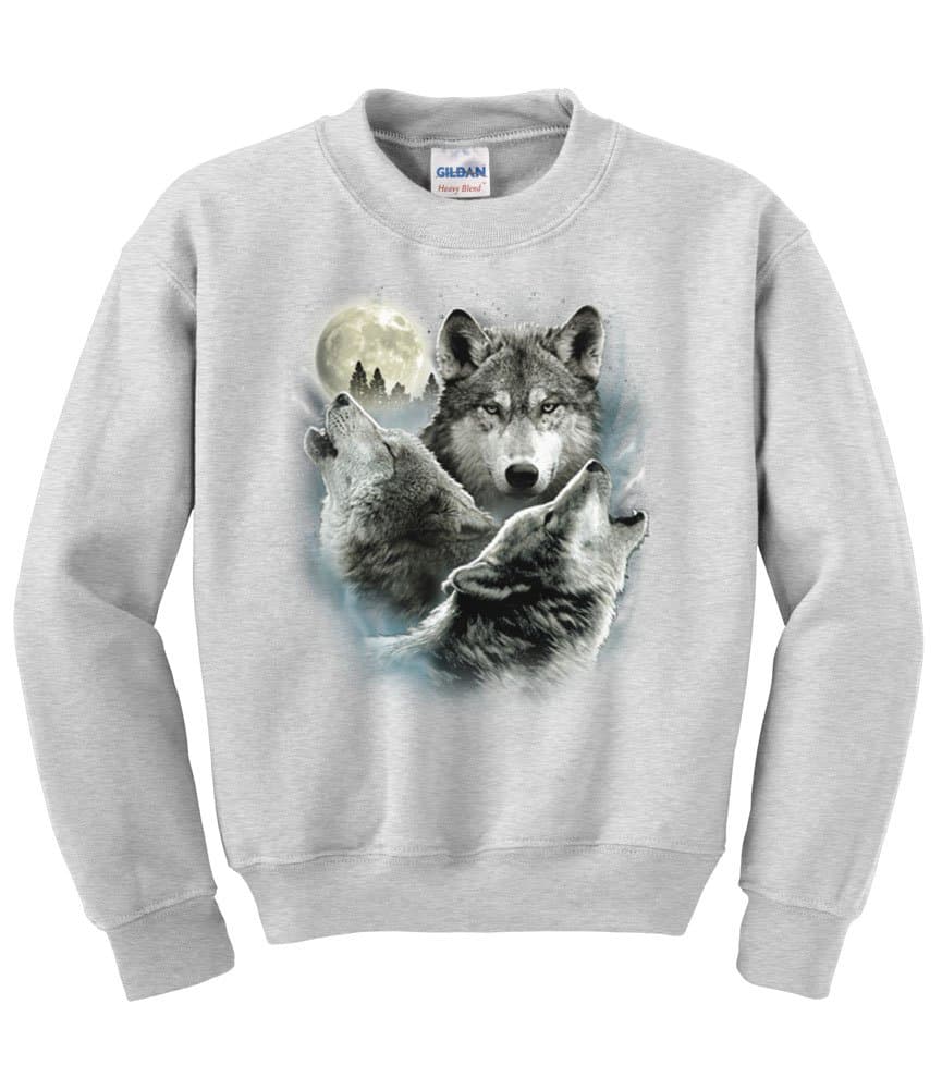 Express Yourself Three Wolves Crew Neck Sweatshirt - MENS SIZING