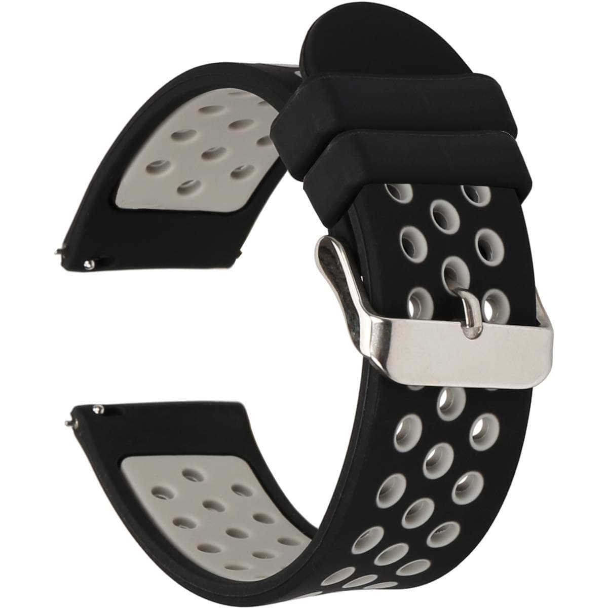 Universal 18mm 20mm 22mm 24mm Width Silicone Watch Band Replacement, Quick Release Rubber Watch Bands for Men & Women