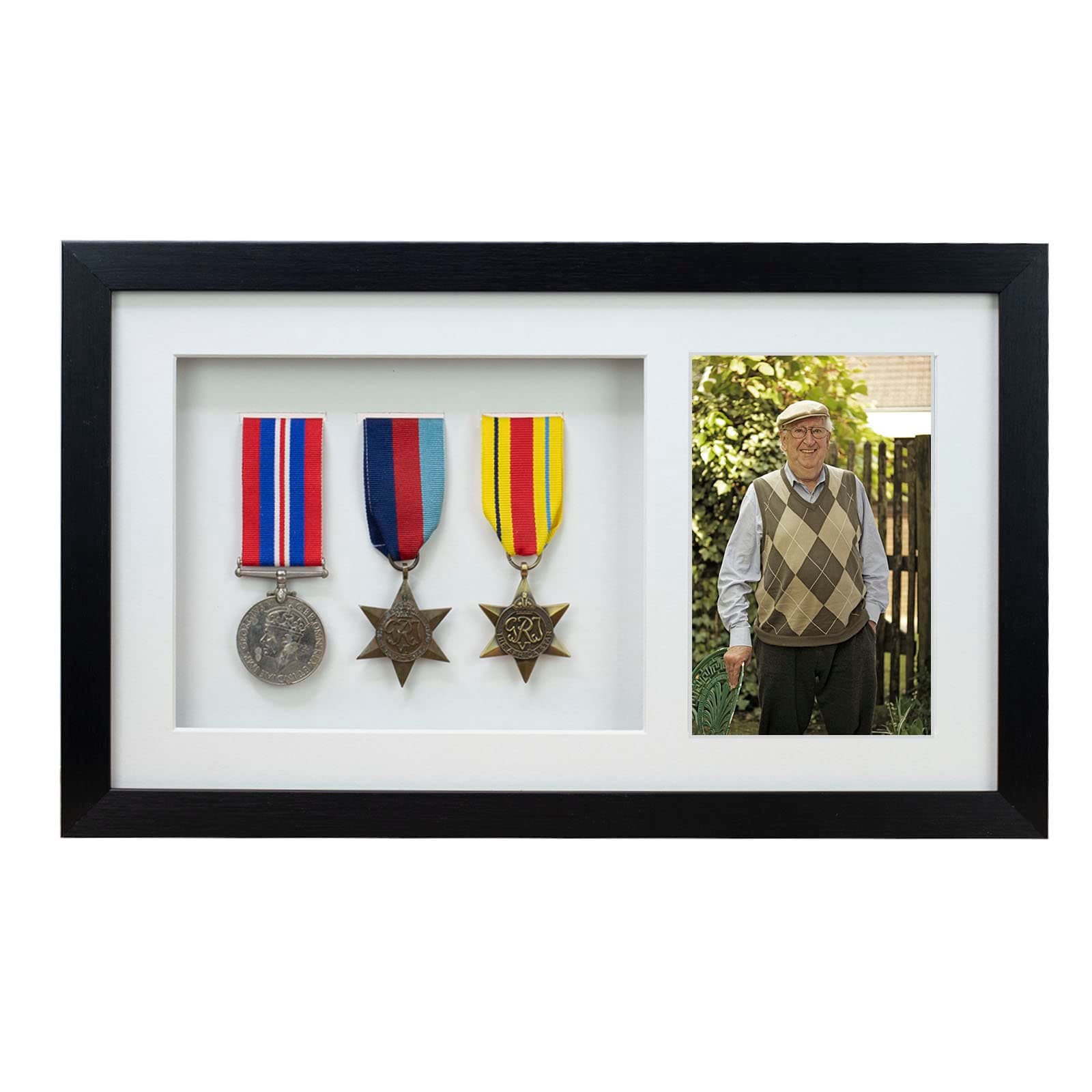 Medal 3D Deep Medal Box Frame With 6×4 inch Photo For War, Military and Sports Medals