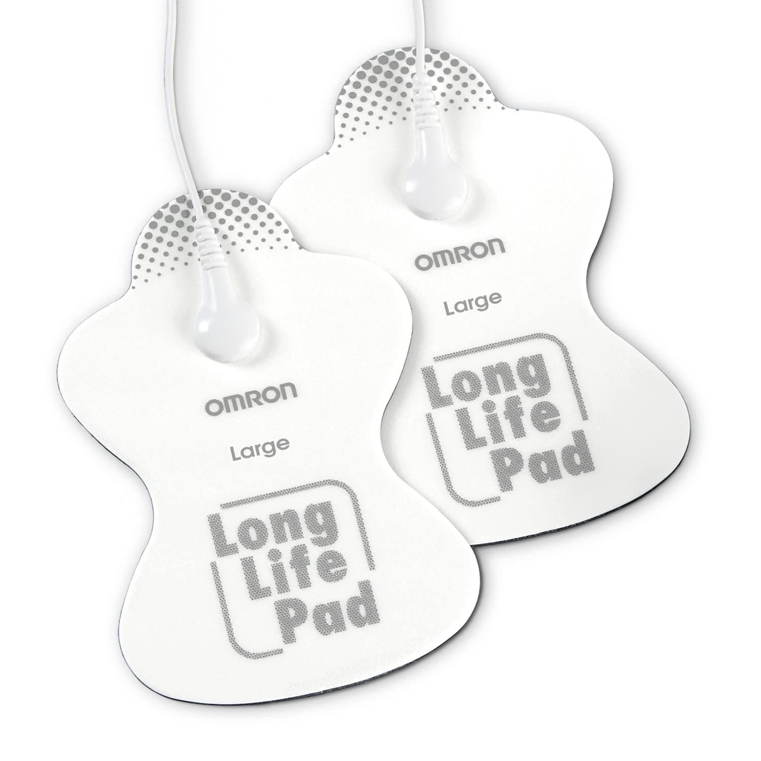 OMRON Long Life Pads for TENS Unit Muscle Stimulator - Large - Drug-Free Pain Relief - Includes 2 Reusable TENS Unit Pads - Durable, Reusable & Washable