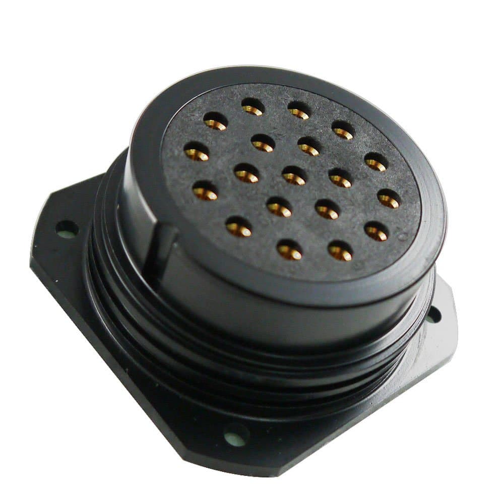 Dream Leap Dream Leap 19 Pin Water Resistant IP66 Panel Mount Female Connector Compatible with Socapex 419 and Veam VSC connectors Break-Out Female, 6 Circuit, Multi-Cable, Connector