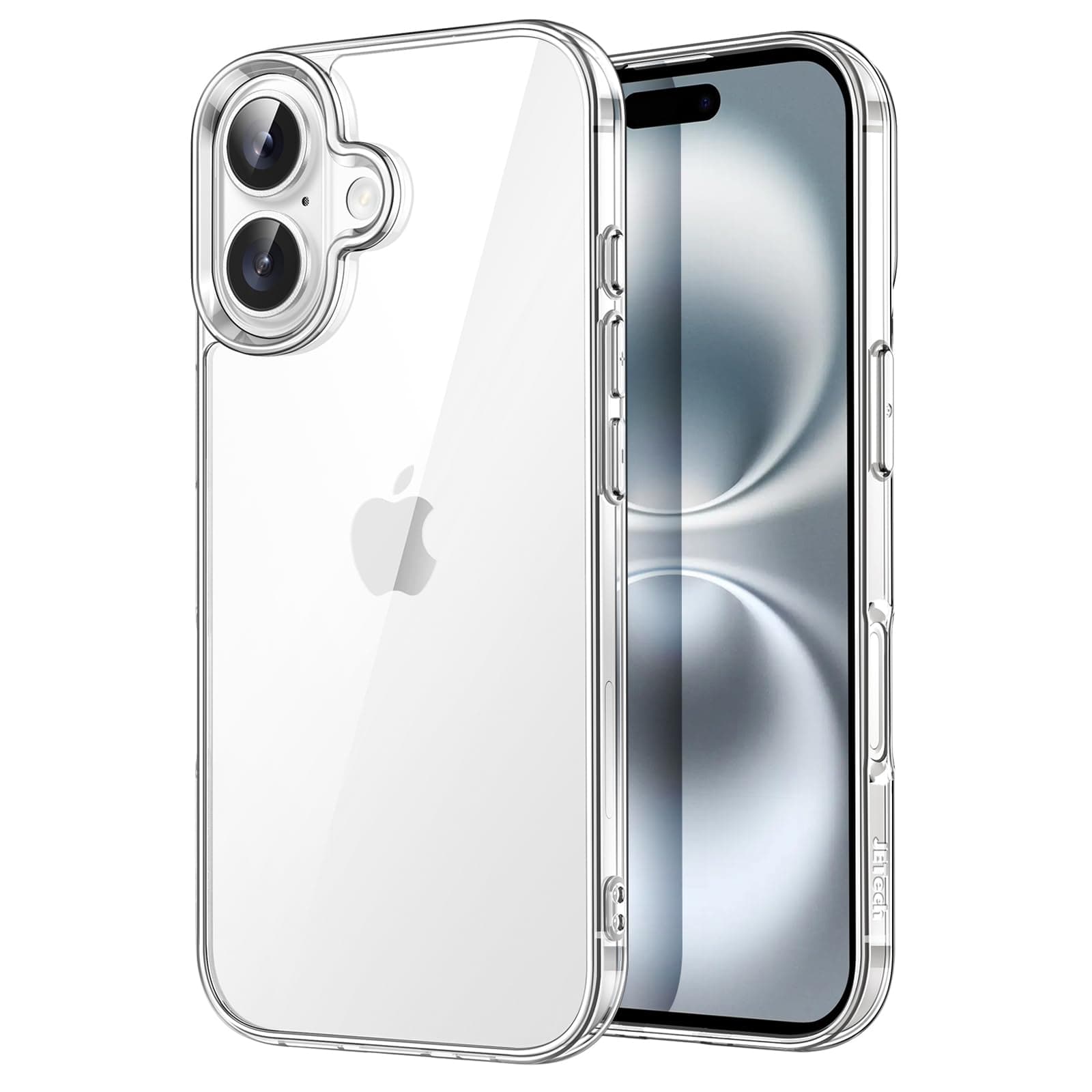 Case for iPhone 16 6.1-Inch, Non-Yellowing Shockproof Phone Bumper Cover, Anti-Scratch Clear Back (Clear)