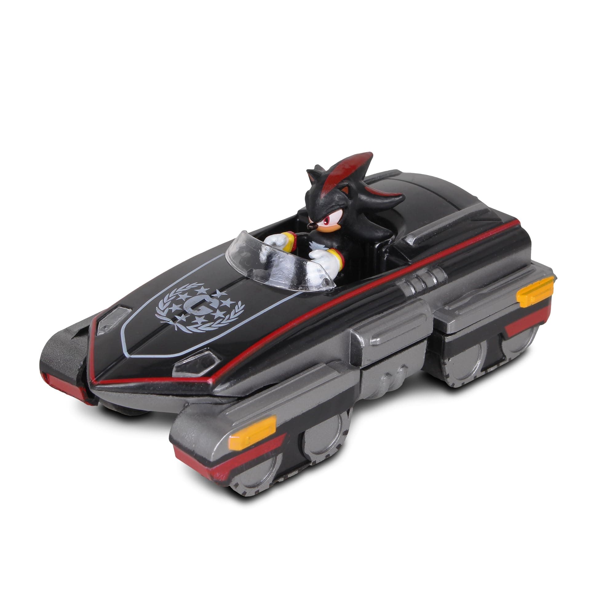 NKOK Sonic The Hedgehog All-Stars Racing Transformed Shadow Pull Back Racer; No Batteries Required; Pull Back, Let go, and Watch Shadow Race,Black