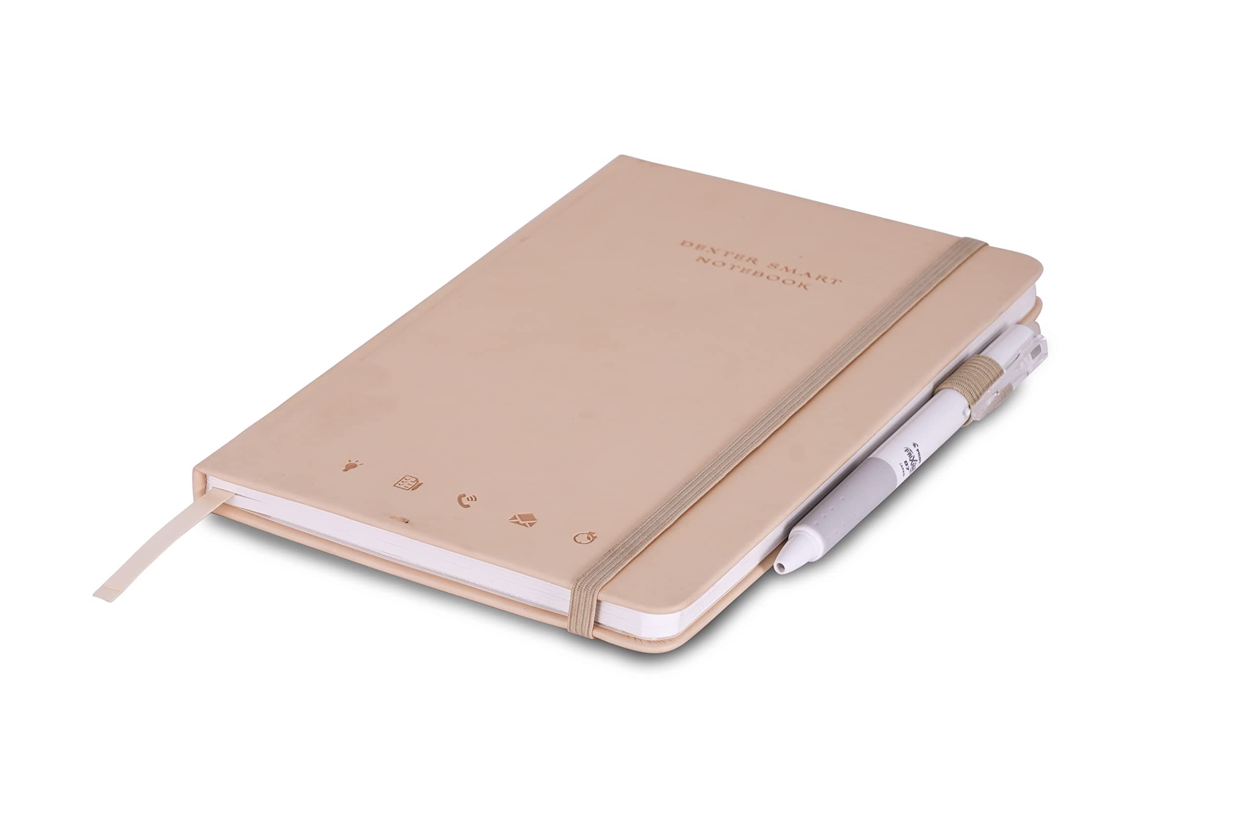 CUIR ALLY Dexter Erasable & Reusable Smart Notebook, For Goals & Time Management, Includes Pen (A5 Hard Bound - Cream)