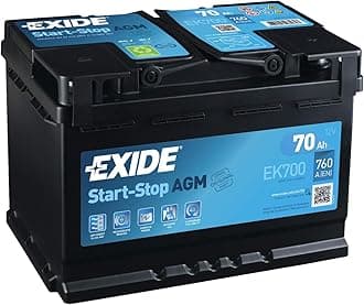 Exide EK700 Stop Start 12V 70Ah 760CCA TYPE 096 AGM VRLA Car Battery - No Spill - 3 Years Warranty (Please check size before buying)