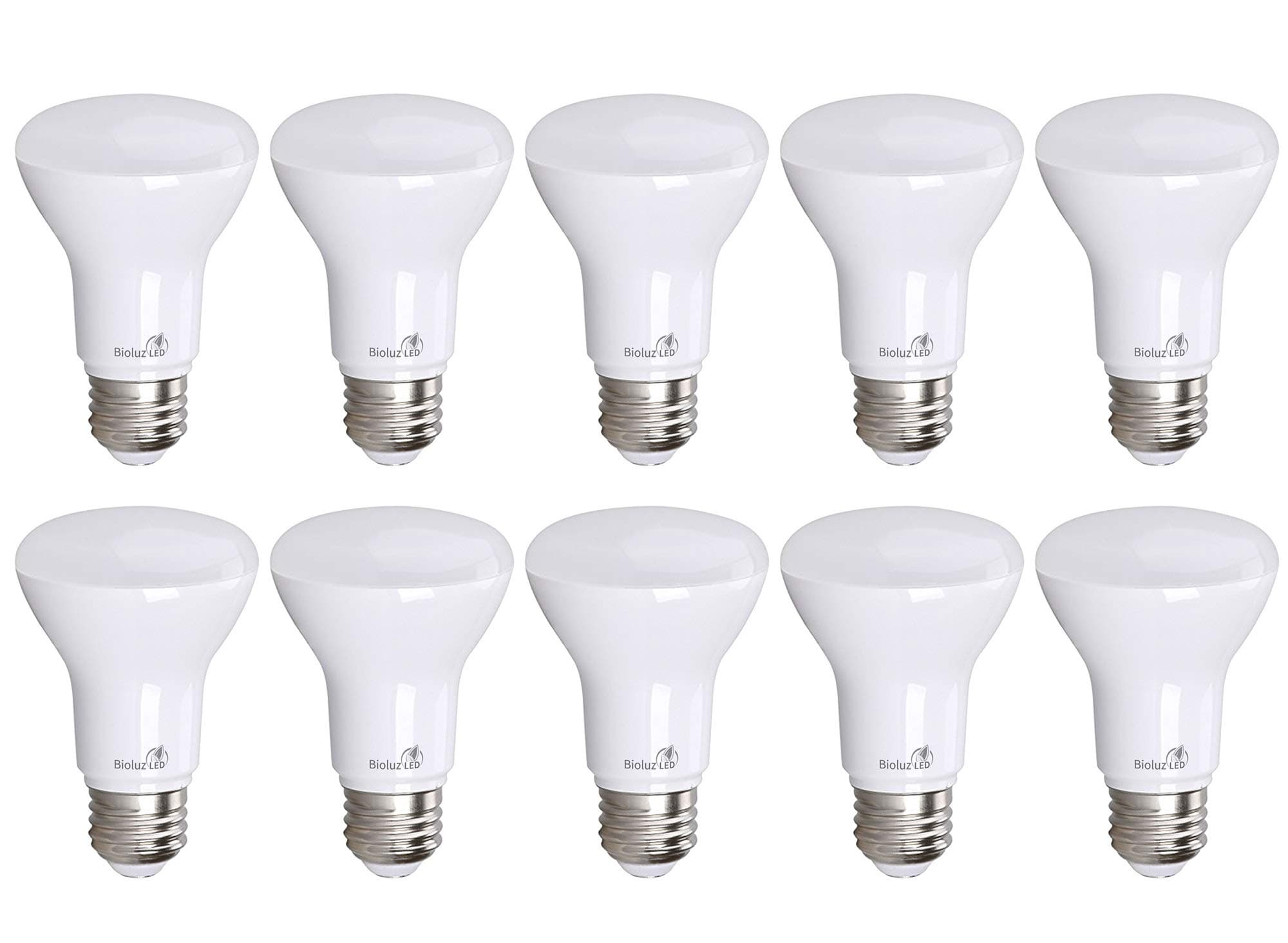 Bioluz LED Light Bulb BR20 Light Bulbs 2700K Bright Warm White LED Bulbs 6W=50W Replacement 90 CRI 540 Lumen Indoor/Outdoor UL Listed CEC Title 20 Compliant Home Decor LED Lights for Bedroom - 10 Pack