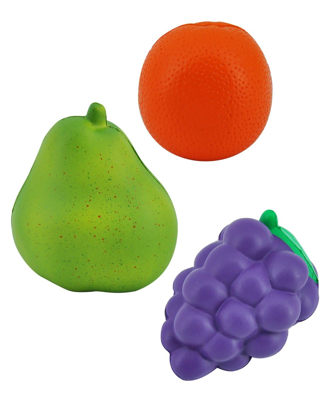 Woow Squishies Slowing Rising - 3PCS Simulation Fruit Scented Grape,Orange&Pear, 25+ Seconds Rising (Multiple-Colored)