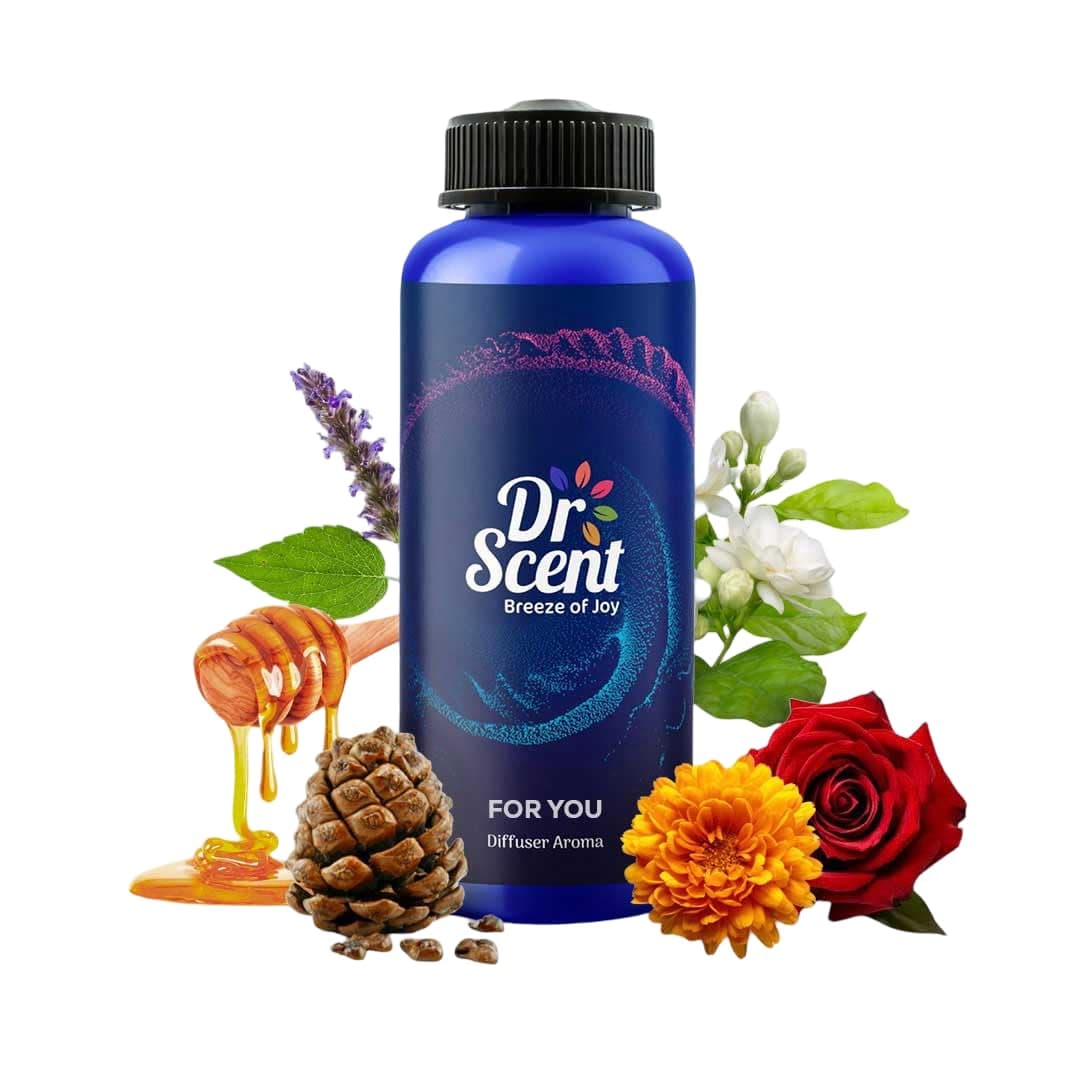 Dr-Scent Diffuser Aroma Oil For You - Orange Flower, Lime Jasmine, Rose, White Honey, Patchouli & Cedarwood Fragrance|Made in UK|for Offices, Homes, Shops, Hotel Rooms & Lobbies(1000ml)