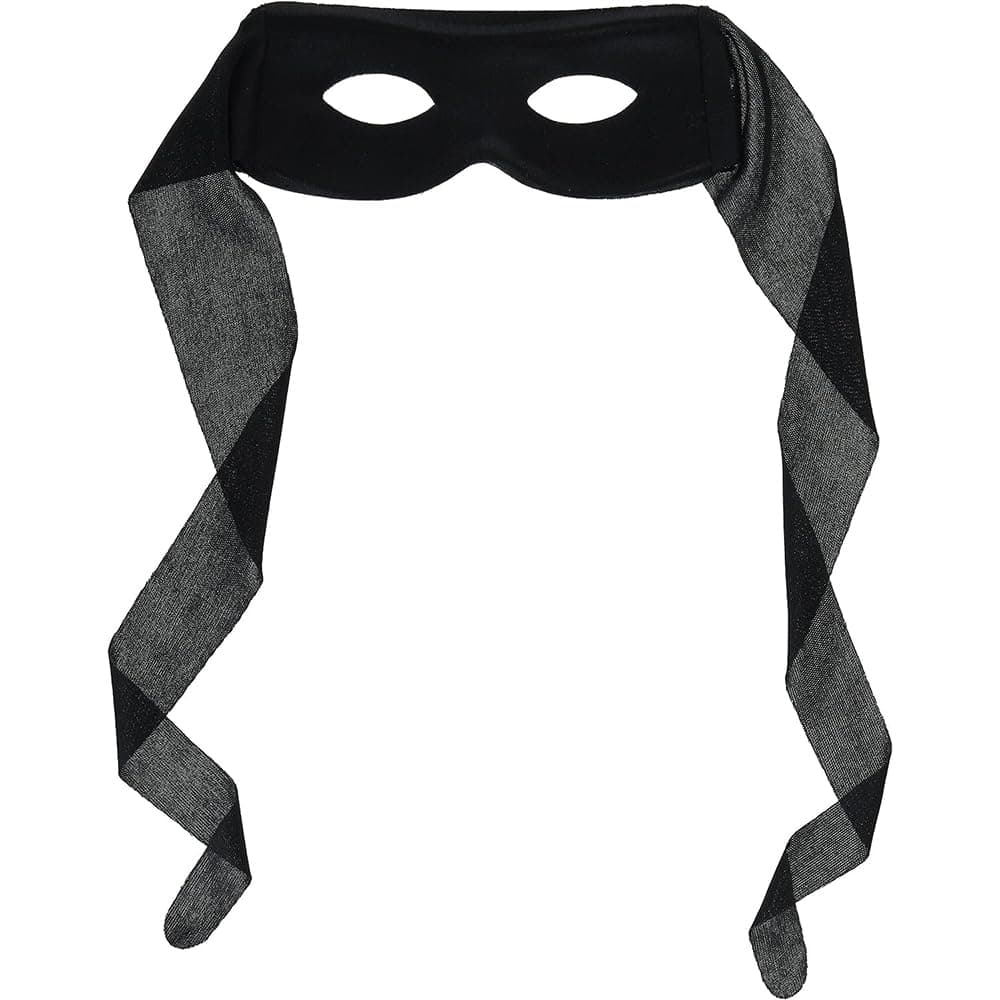 Black Halloween Thief Bandit Masquerade Mask, 1pc
