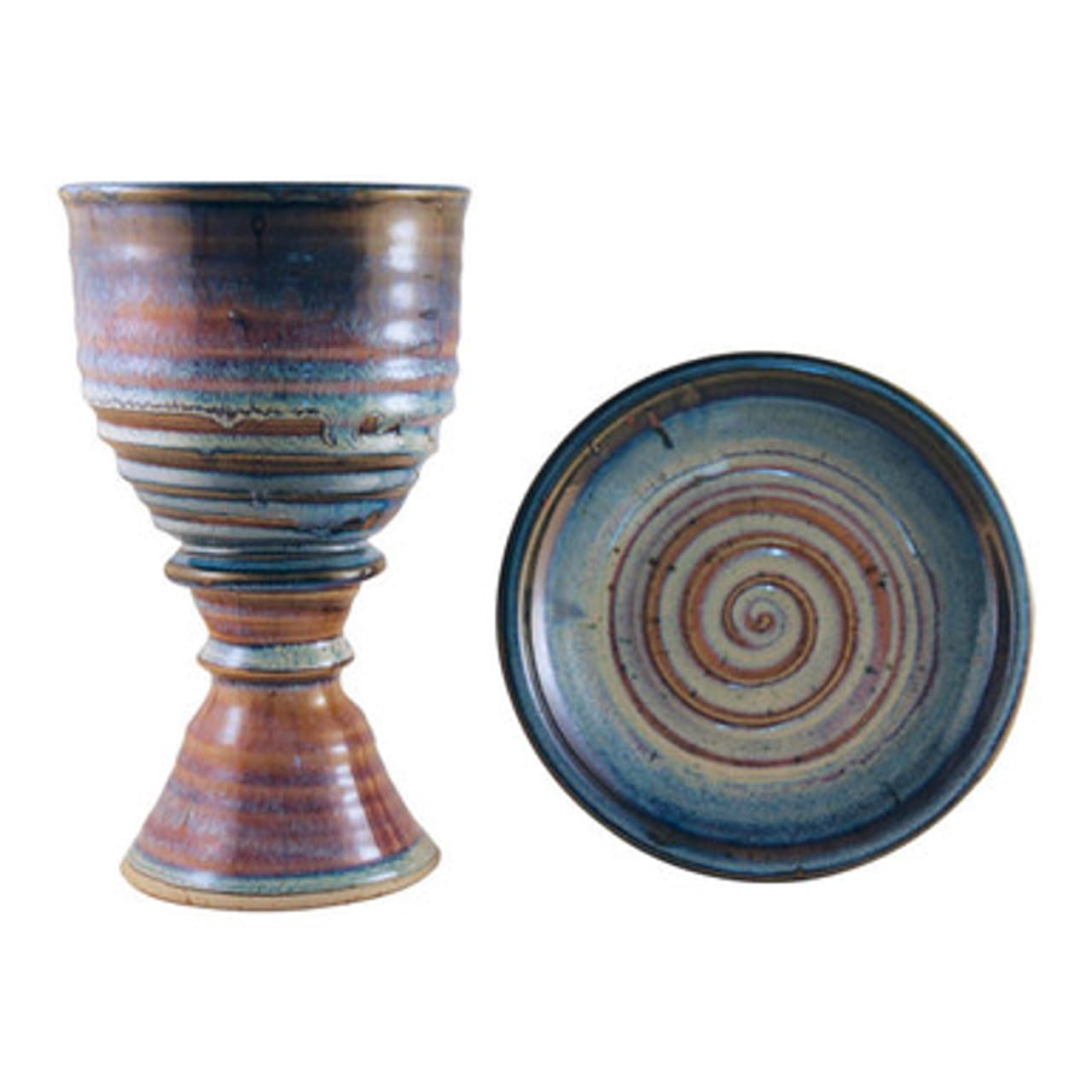 Chalice & Paten Set - Plain - Stoneware - Pastel Rose