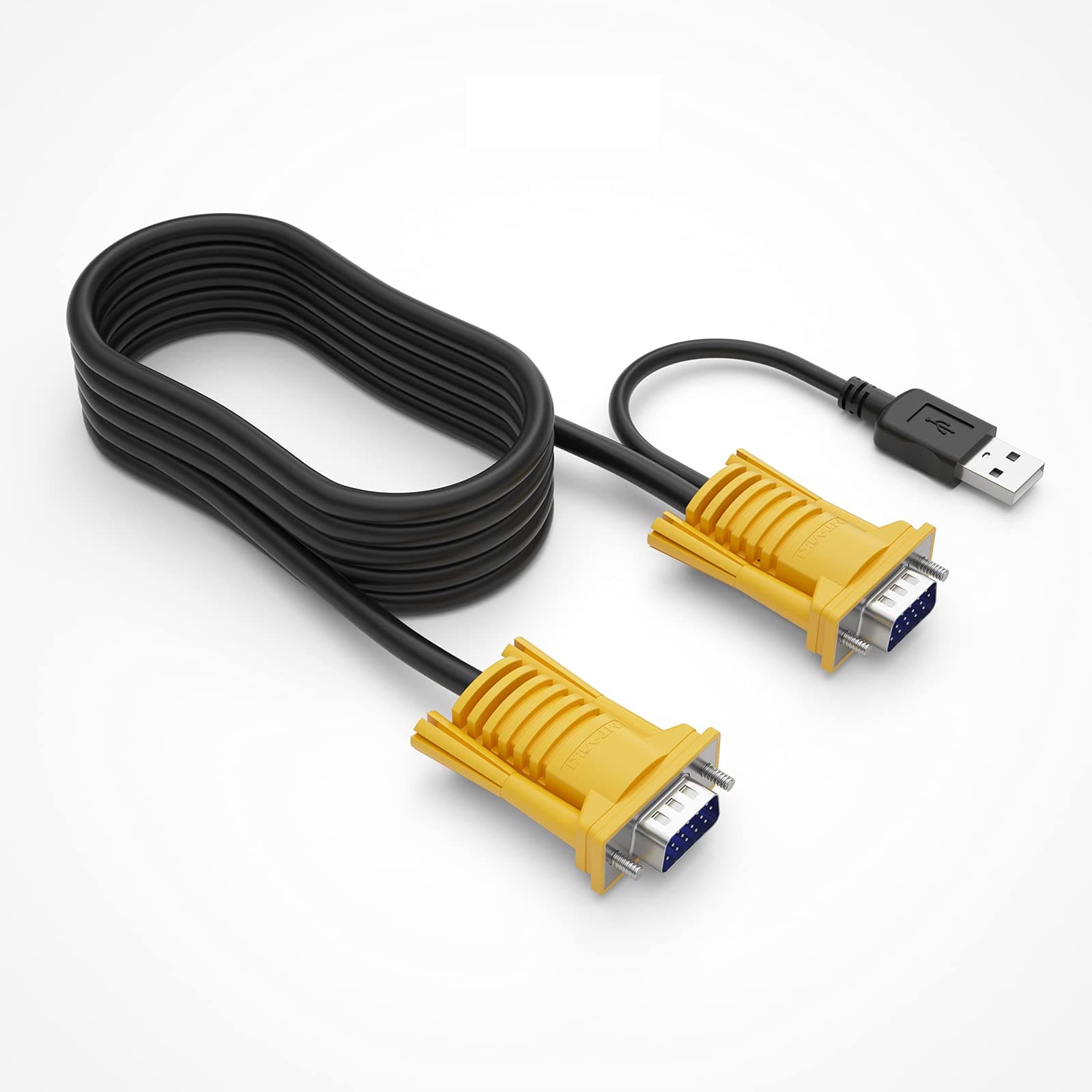2-in-1 USB VGA KVM Cable 5m (16ft) for USB KVM Switch VGA
