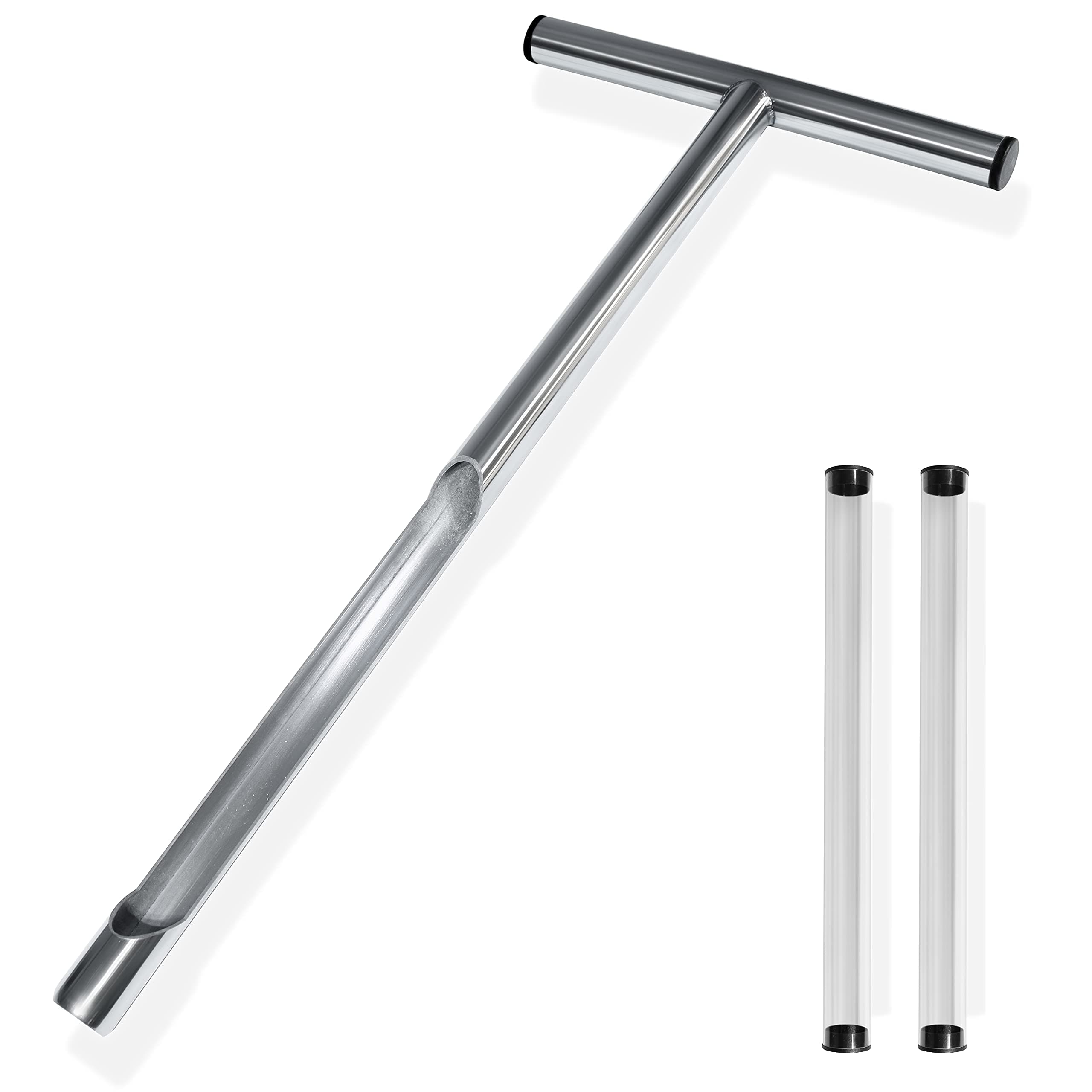 Soil Sampler Probe 21" for Garden, Lawn and Golf Courses Care Maintenance - Stainless Steel with T-Style Handle Soil Test Tool - Complete with 2 PVC Clear Tubes for Soil Samples