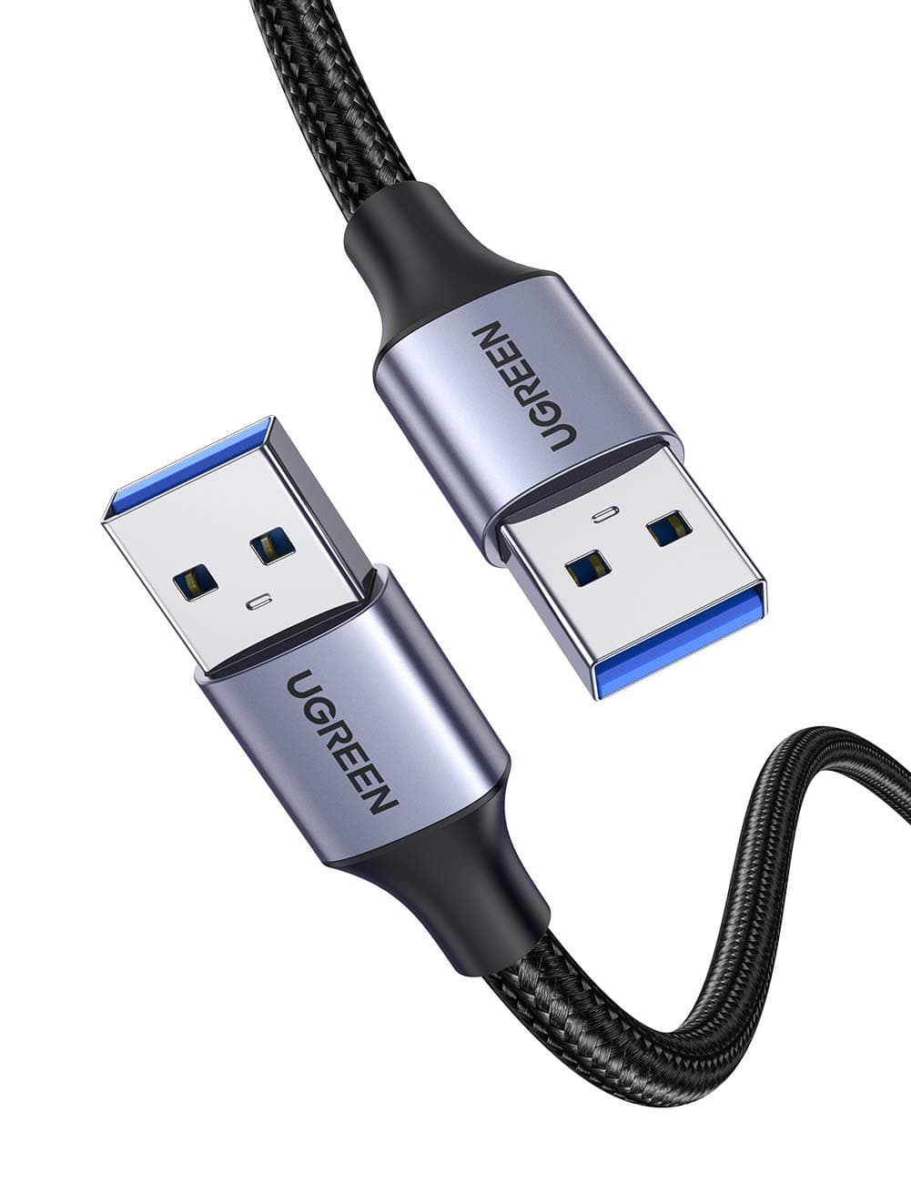 UGREEN USB Cable, USB 3.0 A to A Data Cable Braided, 5Gbps High Speed Transfer USB Cable, Compatible with External Hard Drive/Laptop Cooling Pad/Docking Station/PC/TV/DVD/Printer/Camera(0.5M)