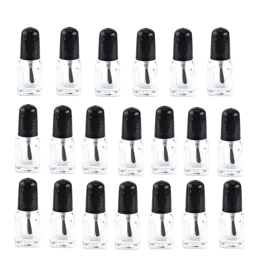 20 Pieces Empty Nail Polish Bottles with Brush Cap, Clear Glass Bottle Container (2ml)
