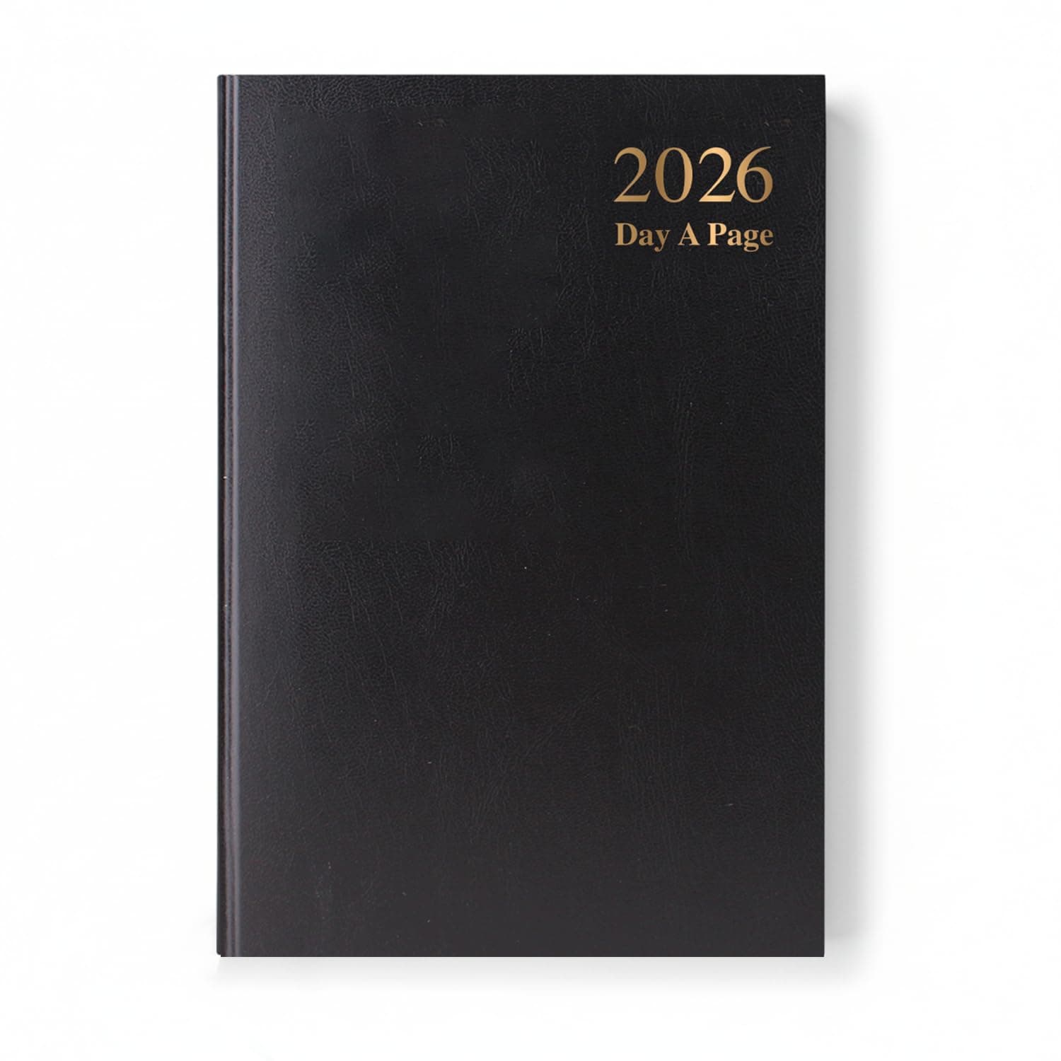 2026 A4 Day to Page Diary Black with Full Page for Saturday and Sunday Hardback Cover & Ribbon Marker, Year Planner for Business, Office, Home, Traveling, Organization