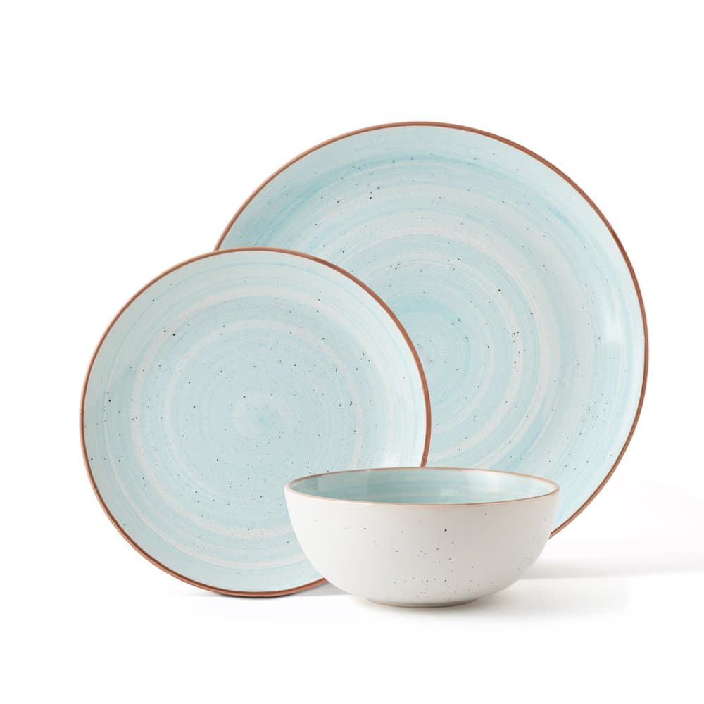 Bonplet Redondo Blue 12 Piece Stoneware Dinner Set