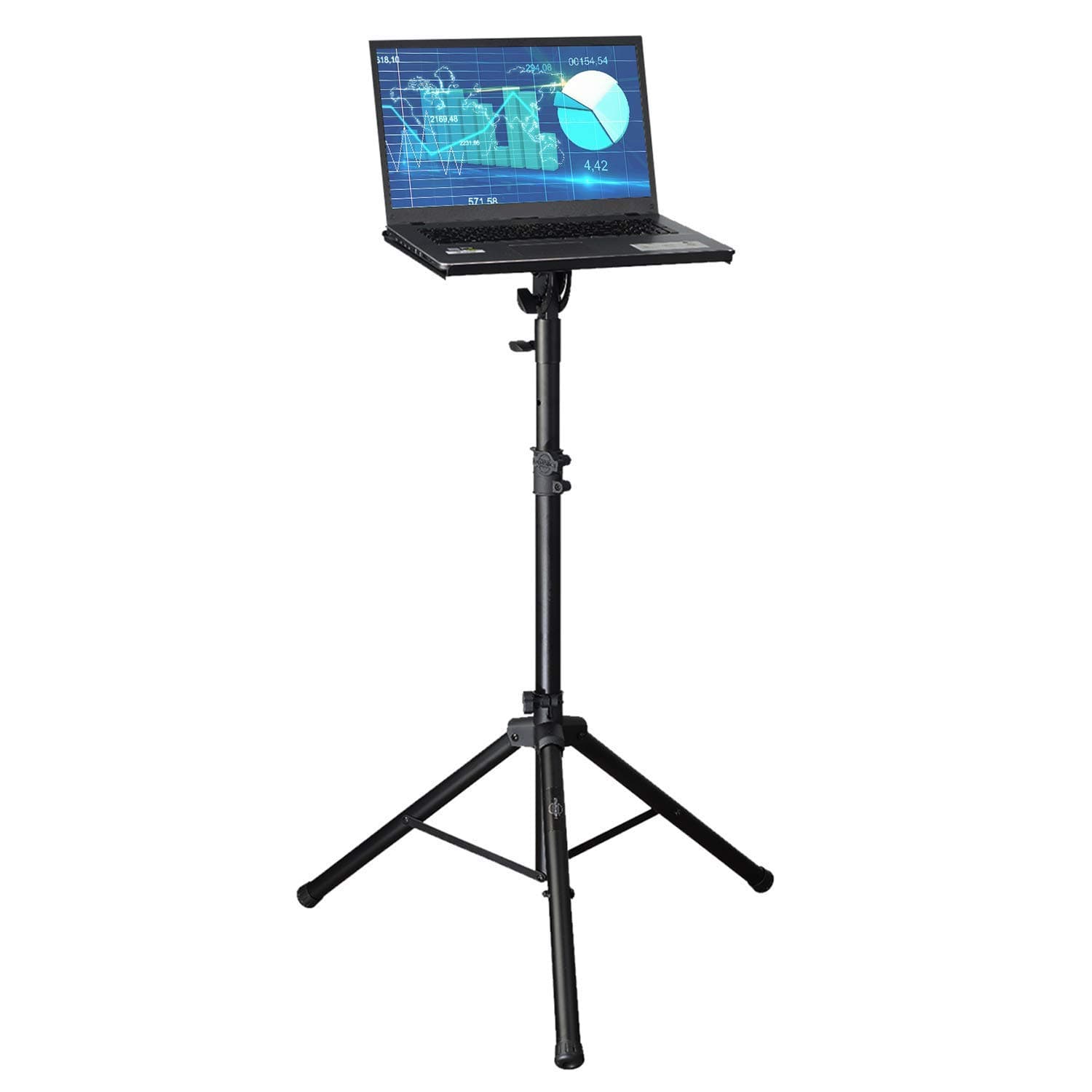 STARUMENT Projector Stand Tripod, Laptop Tripod Stand Adjustable Height 32.3” – 52” | Lightweight & Portable 15.3” x 12.2” Tilted Portable Laptop Stand | Raised Edges for Protection