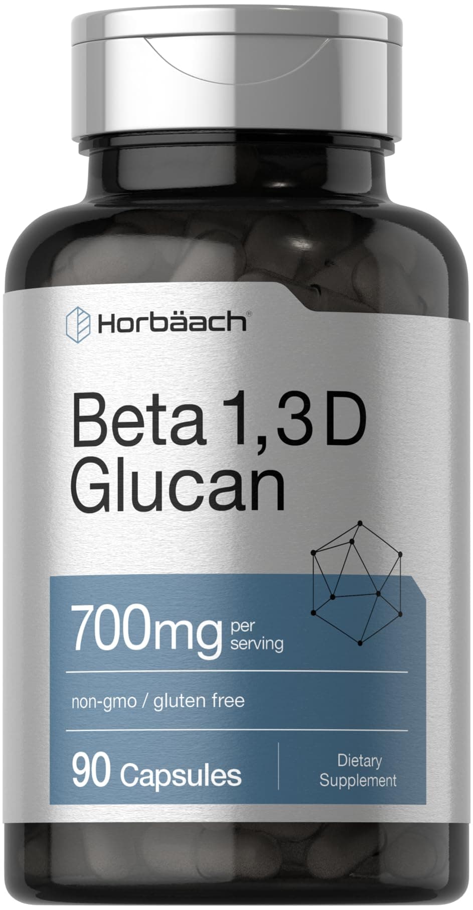 Beta Glucan 1 3D 700 mg | 90 Capsules | Beta 1,3, 1,6 D Glucan | Non-GMO, Gluten Free Supplement