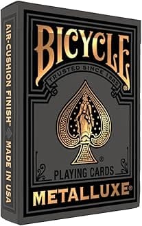 Black and Gold Metalluxe Playing Cards โ Premium Foil Metalluxe Deckโ Classic Poker Size, Collectible Luxury Design, Great for Game Night, Gifting, and Stocking Stuffer