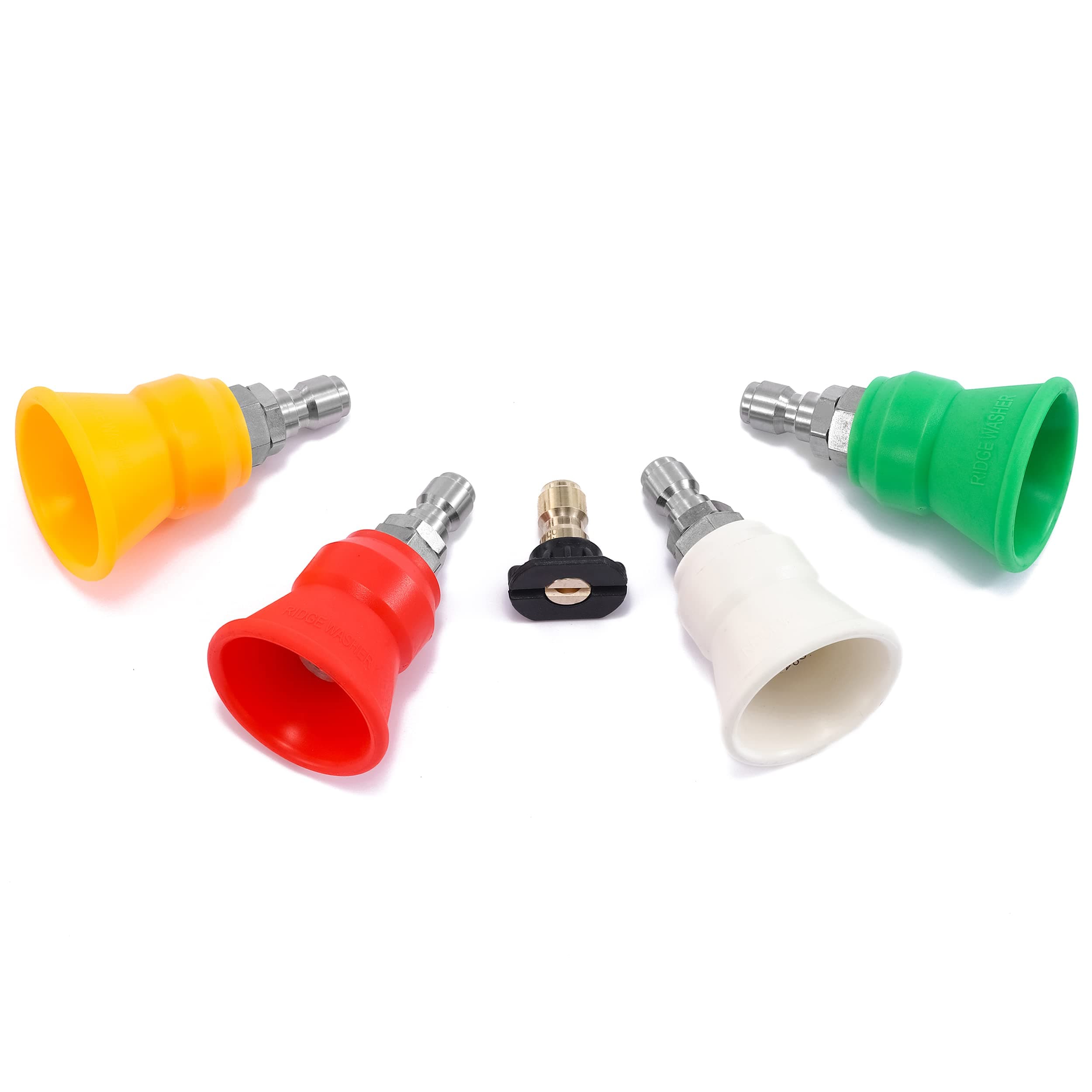 Pressure Washer Nozzle Guard, Power Washer Nozzle Tips with Protector Holder, 5 Pressure Washing Tips with 1/4" Quick Connect, Orifice 4.0
