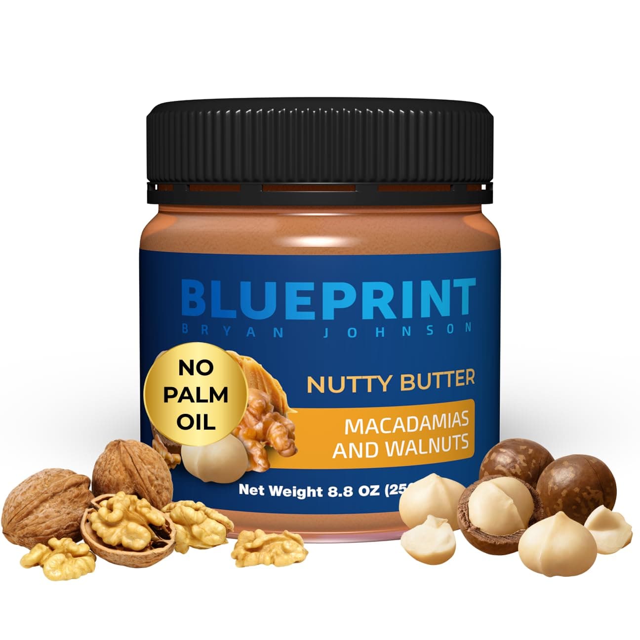 Blueprint Bryan Johnson Nutty Butter - Macadamia Nuts and Walnuts - Just 3 In...