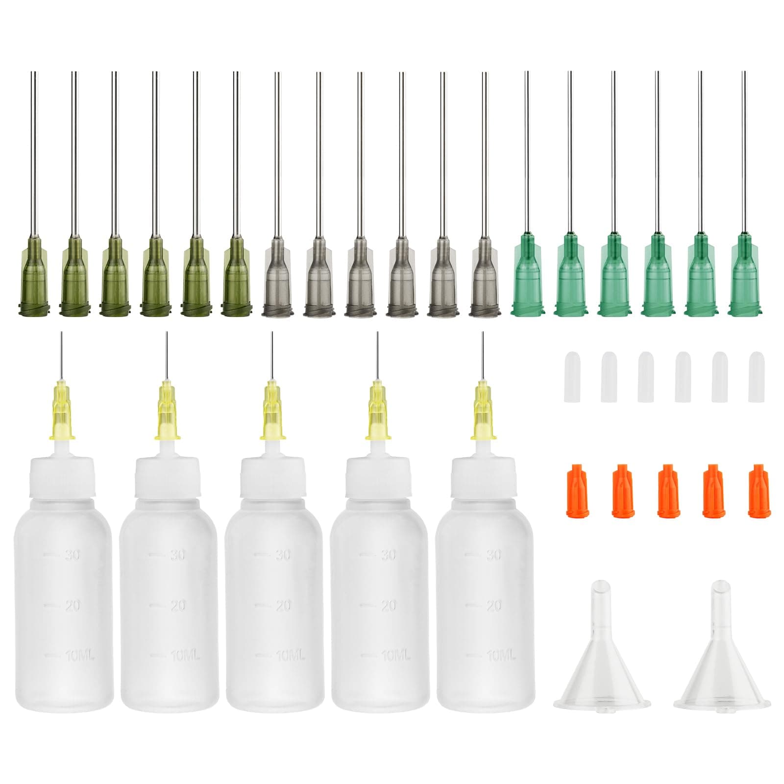 Needle Bottle Applicator, 30Millilitres Needle Tip Glue Bottle, Squeeze Bottle with Fine Tip for Liquid, Glue Oil, Acrylic Paint (14Ga 16Ga 18Ga 30CC-36)