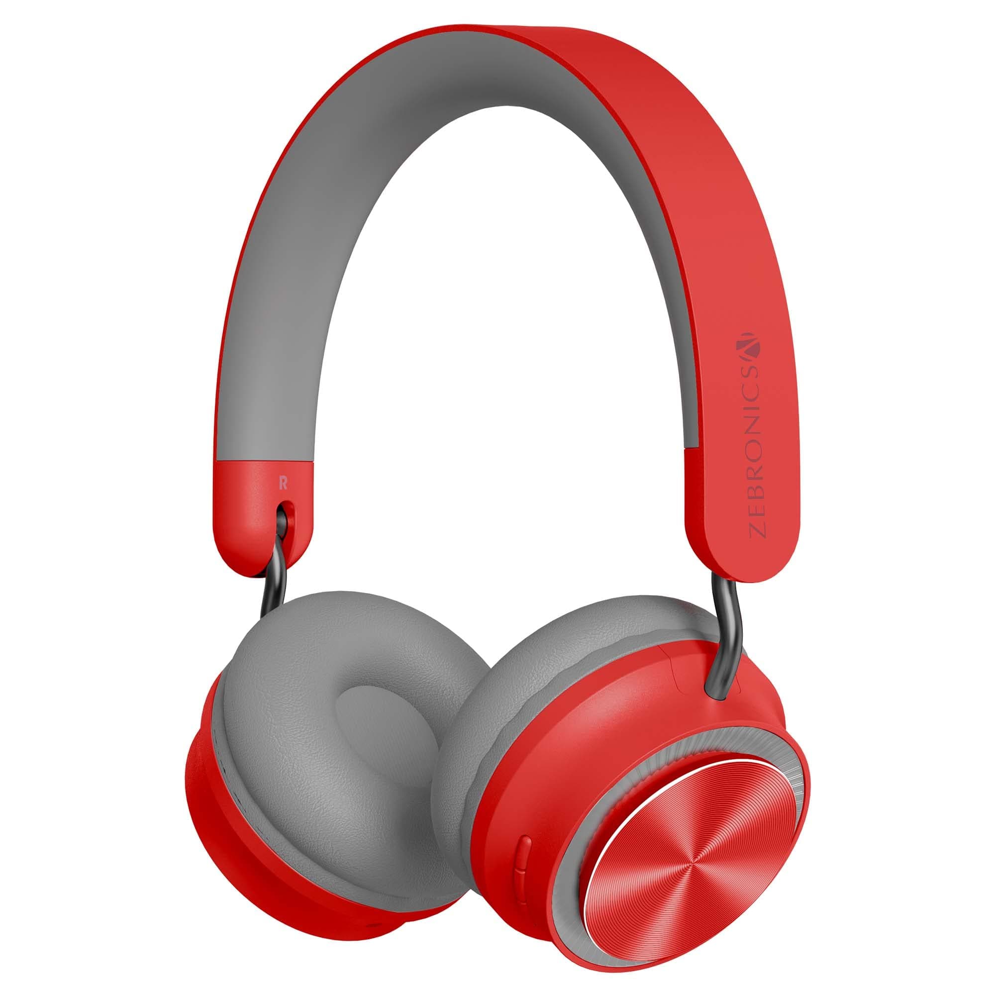 ZEBRONICS Zeb-Bang PRO Bluetooth v5.0 Headphone, 30H Backup, Foldable Design, Call Function, Voice Assistant Feature, Built-in Rechargeable Battery, Type C Charging, 40mm Driver and AUX. (Red)