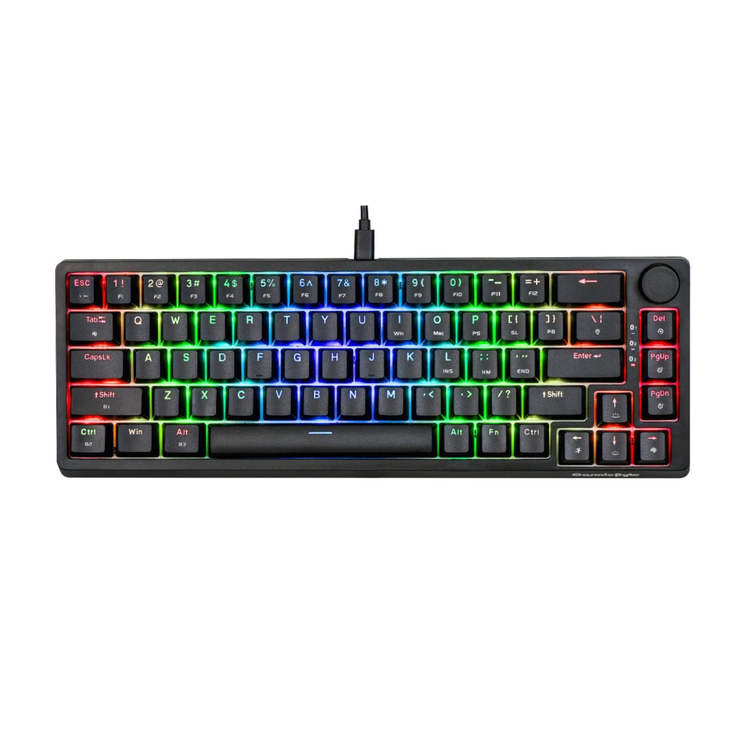 CB-GK-33 Astra Hot Swappable 67 Key Wired + Bluetooth Mechanical Keyboard, 1000Hz Polling Rate, Per Key RGB, Software Customization, Outemu Blue Switches (Black)