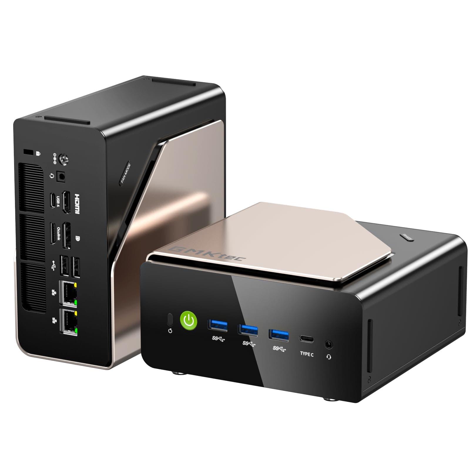 GMKtec EVO-T1 Mini PC AI Ultra 9 285H (up to 5.4GHz) 64GB DDR5 (32GB*2) 2TB PCIe 4.0 SSD Gaming Mini Computer, 3X M.2 Expansion Slots, Oculink, Quad Screen 8K Display