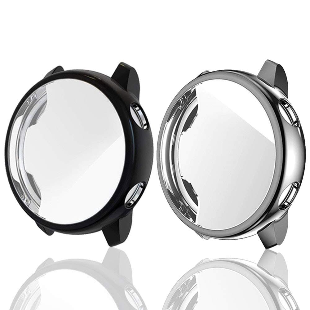 Cerike Samsung Galaxy Watch Active 40mm Screen Protector, All-Around TPU Anti-Scratch Flexible Case Soft Protective Bumper Cover for Samsung Galaxy Watch Active Smartwatch (Black+Gray)