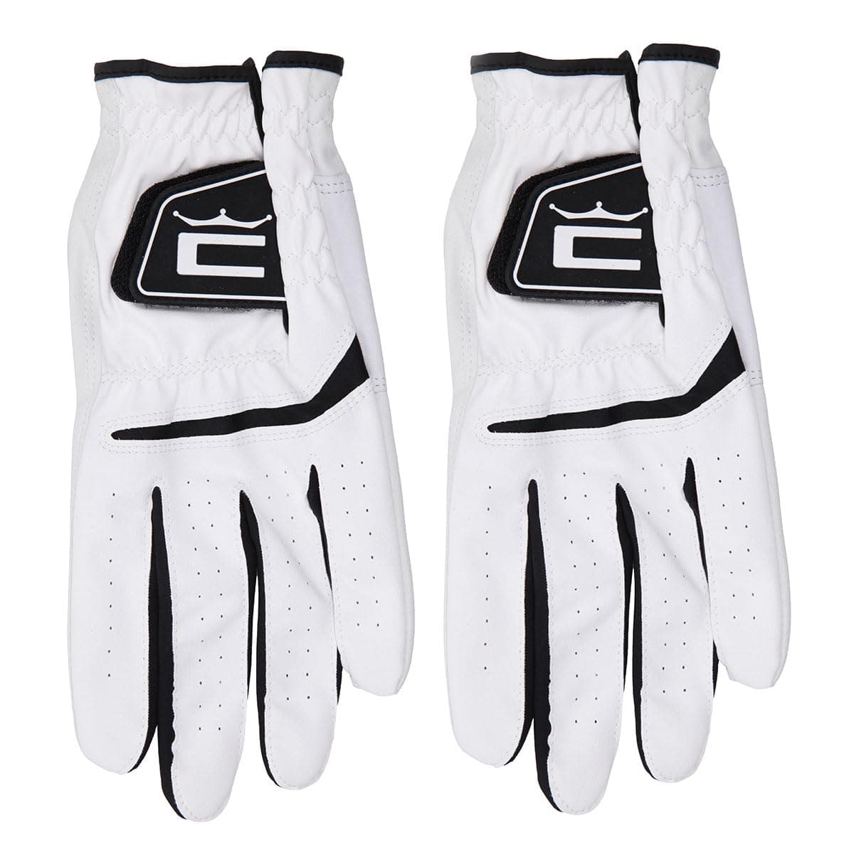 Golf Mens Left Hand White Flex Cell Glove Twin Pack - Premium Leather Durable All Weather Grip Twin Glove Pack (2-Pack)