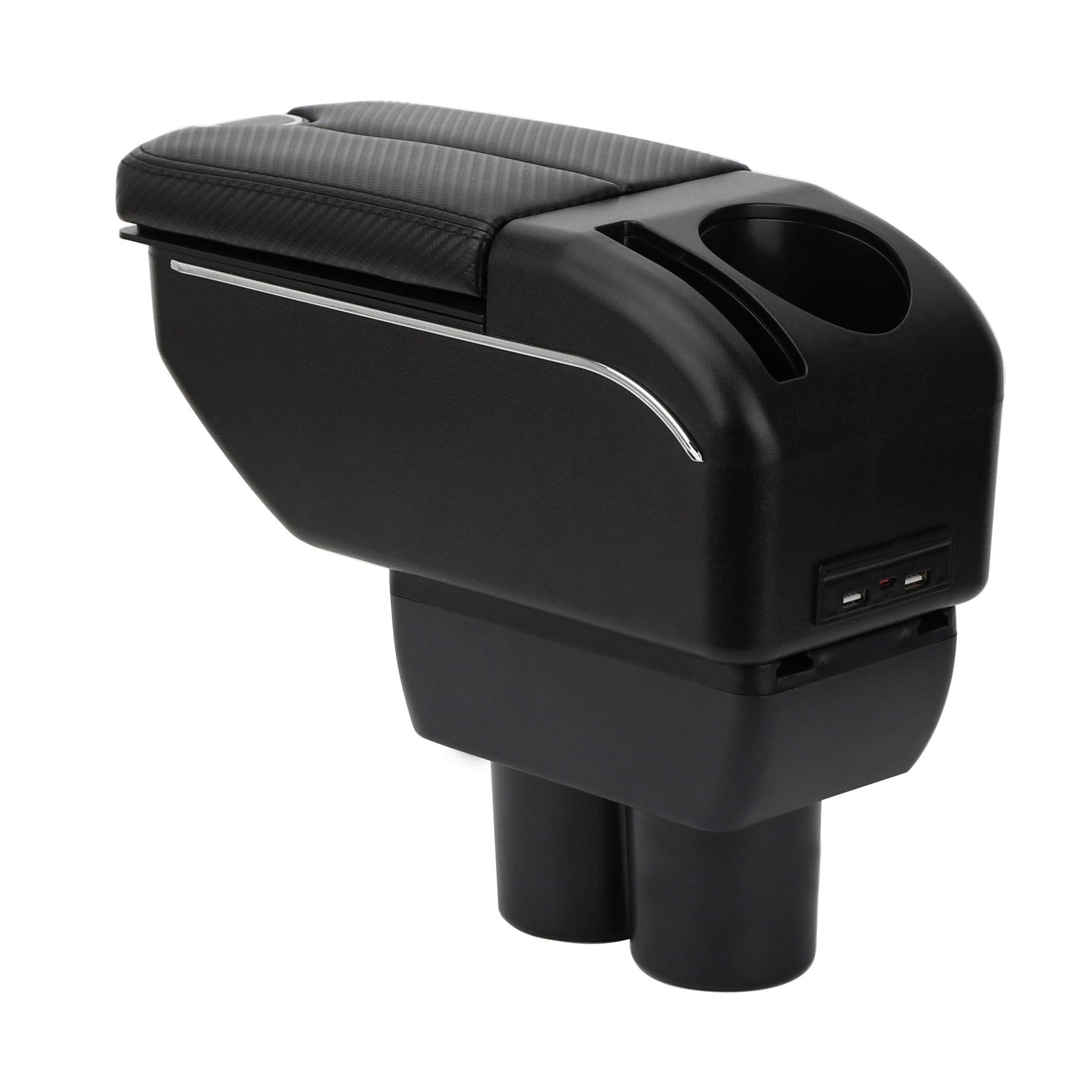 Armrest Compatible with Suzuki Jimny 2007-2017 Center Console Organizer Box Double Door Style Usable for Elbow Support (Carbon Fiber Style)