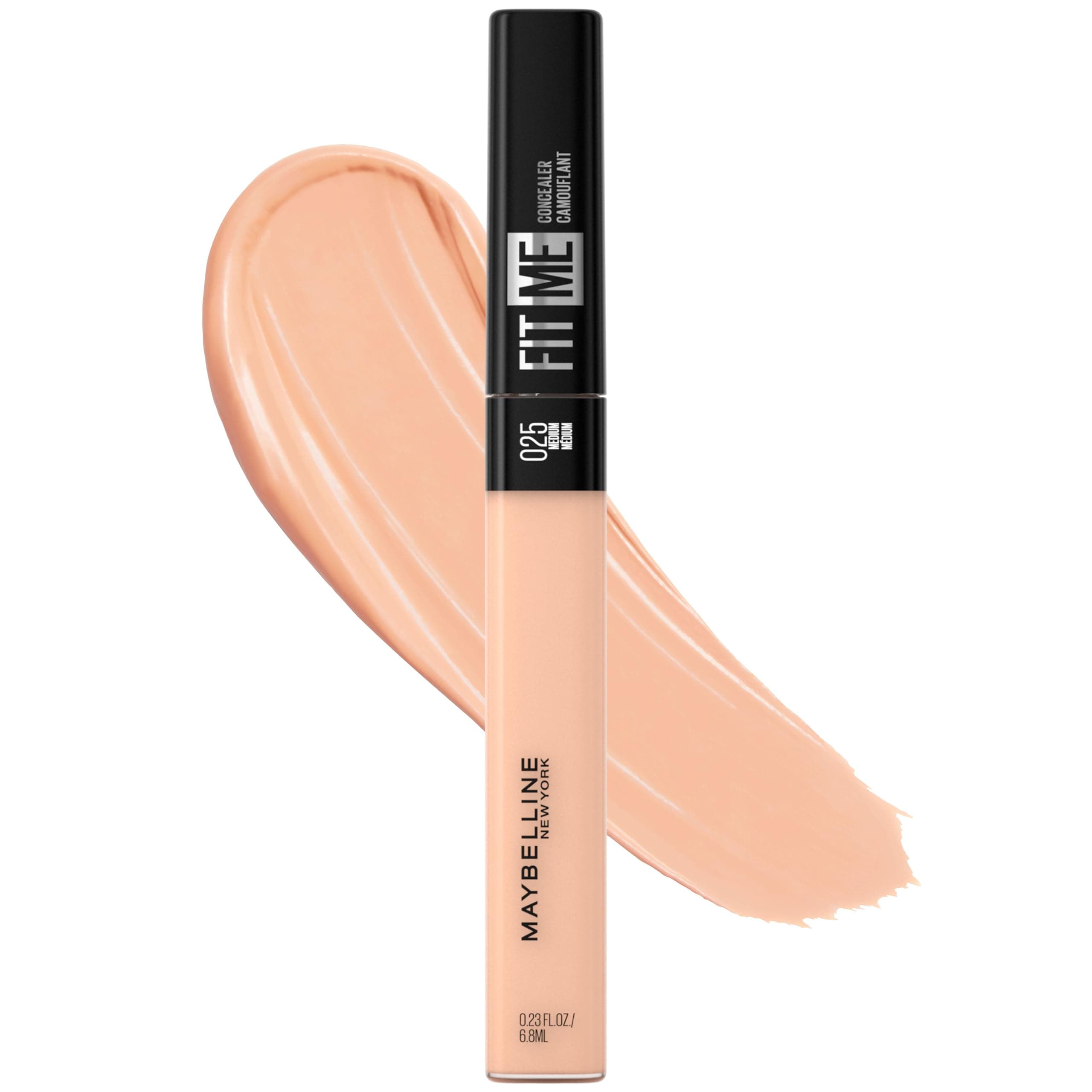 New York Fit Me Liquid Concealer Makeup, Natural Coverage, Lightweight, Conceals, Covers Oil-Free, Medium, 1 Count (Packaging May Vary)