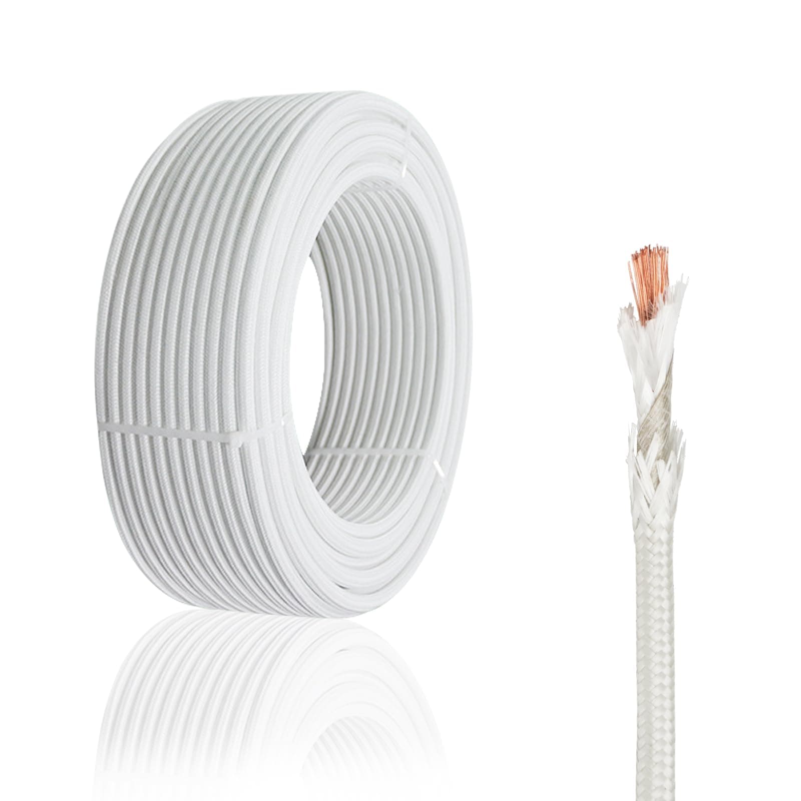 11 Gauge High Temperature Wire 16.4Ft, -76-932 ℉ 11 AWG Mica Fiberglass Electronic Copper Wire Insulated Heat Resistant High Temp Electronical Flexible Cable for Lamp Boiler Heater Kiln