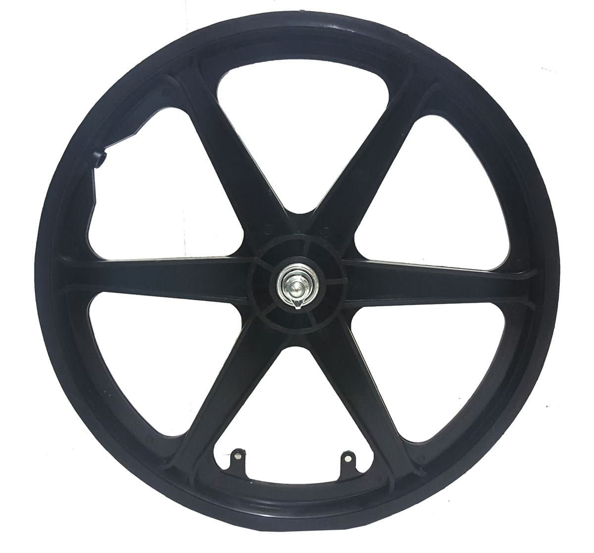 Trinity B2B 20" Front BMX Straight 6 Spoke BLACK Aero Mag Nylon Retro Freestyle Bike Wheel