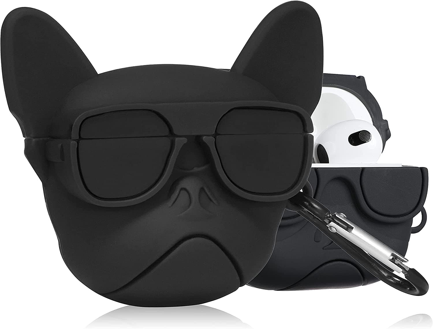 MOBM Airpods 3 3rd Generation Case Cute 3D Lovely Unique Cartoon for Airpod 3 Silicone Cover Fun Funny Cool Design Cases for Boys Girls Kids Teen for Air pods 3 (2021) ((BLACK DOG))