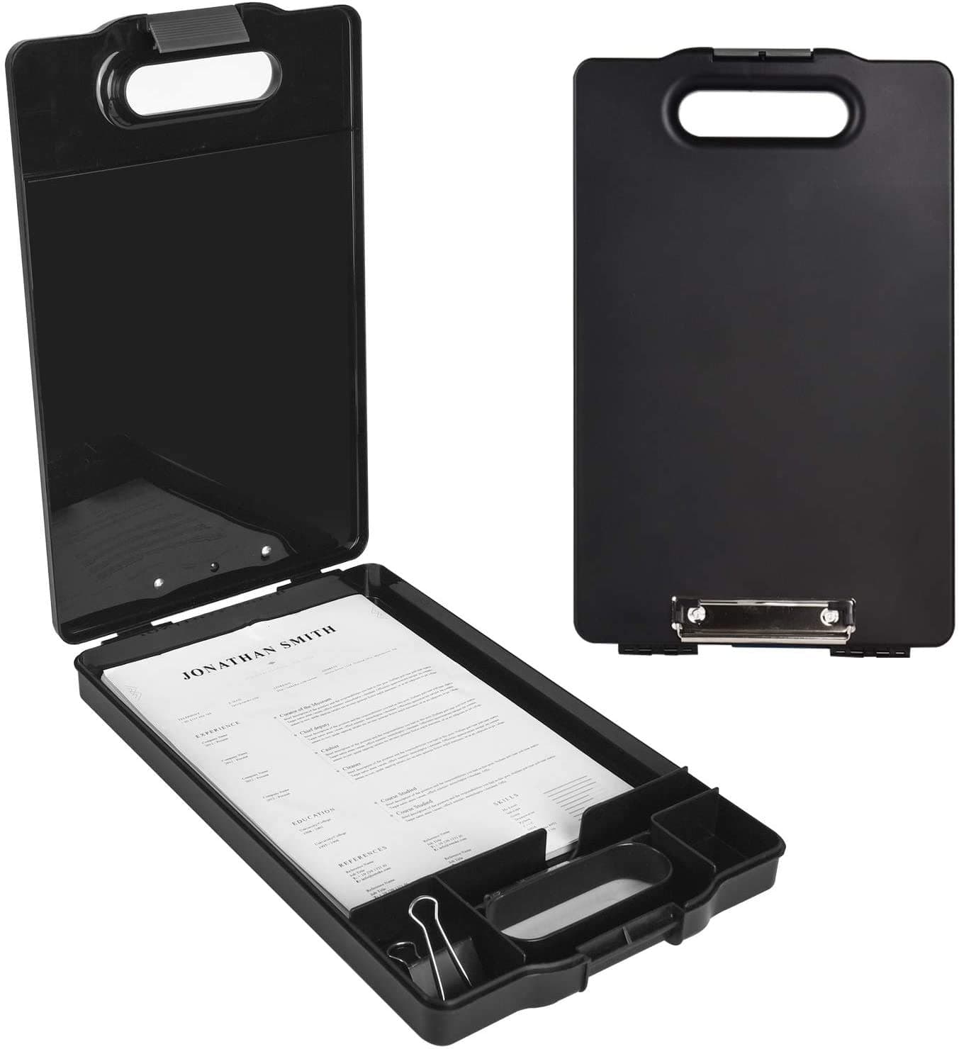 Delfino Plastic Double Smooth Writing A4 Letter Top Opening Heavy Duty Storage Clipboard with Handle (15.6-9.84in)