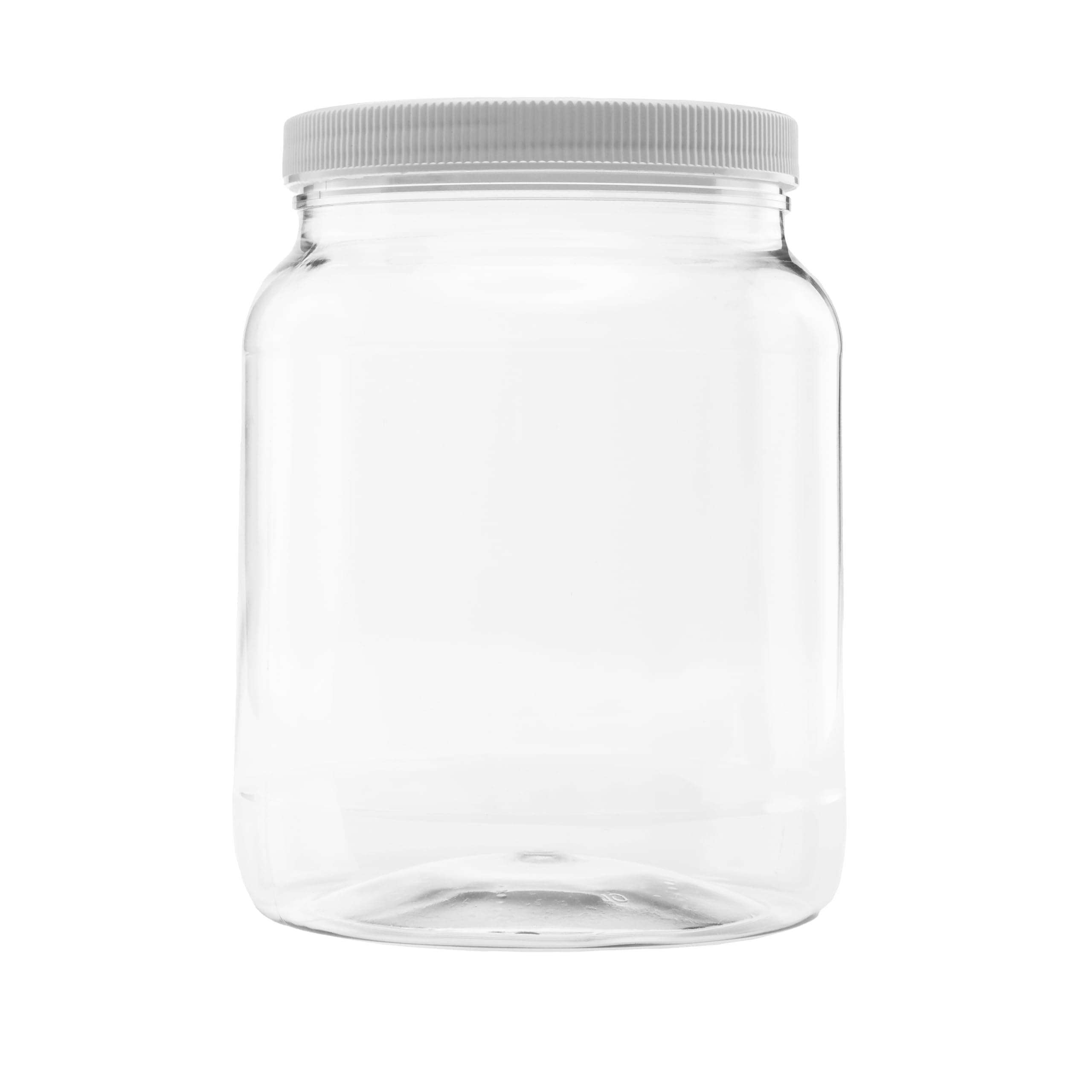 Plastic Storage Jars with Leak Proof Lids, BPA Free, Hand Wash Only (64oz, 1PK White)