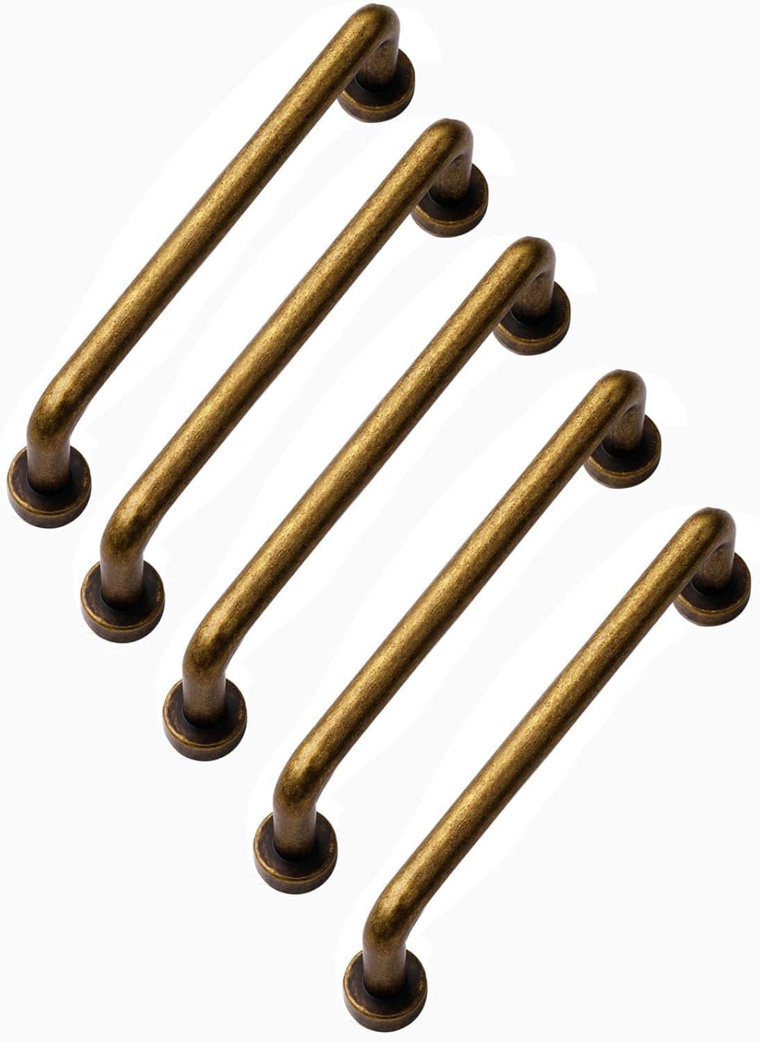 Antique Brass Cabinet Bar Pulls 3.78" Hole Center 5 Pack Classic Vintage Retro Drawer Handles Kitchen Cupboard Bathroom Dresser Cabinet Hardware
