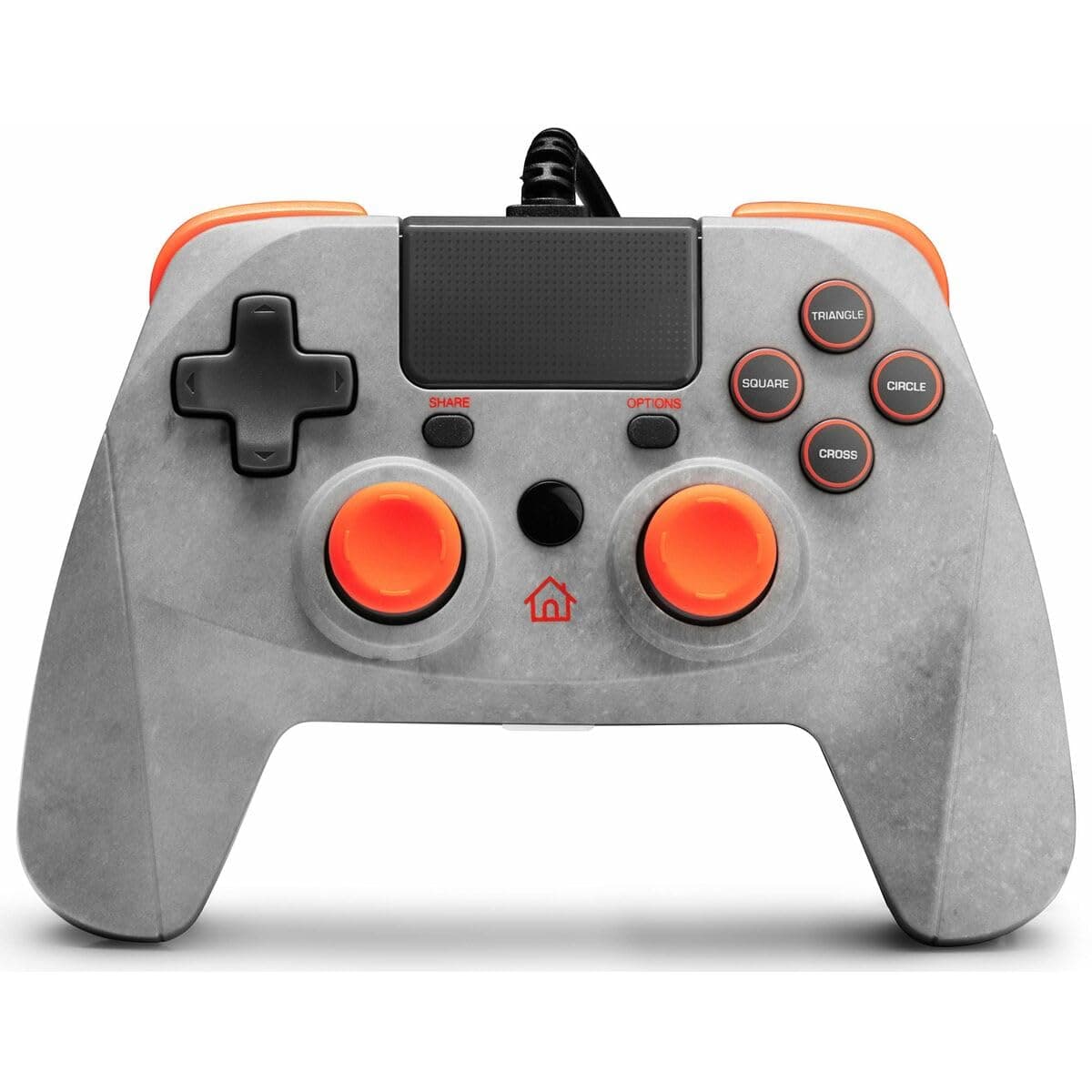 snakebyte GAMEPAD 4S - grau/orange - kabelgebundener Controller kompatibel mit PlayStation 4 / PS4 Slim/Pro / PS3, Analoge Dual Joysticks, 3m Kabellänge, Touchpad, haptisches Feedback
