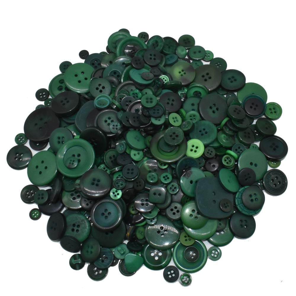 650 PCS Assorted Size Resin Round Buttons DIY Craft Sewing Decorations for Kid's Painting (ArmyGreen)